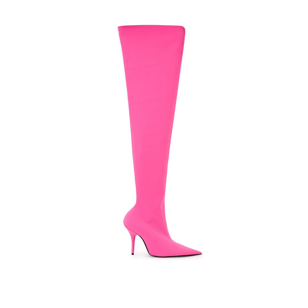 Elegant Pink Polyester Ankle Boots - ventzia
