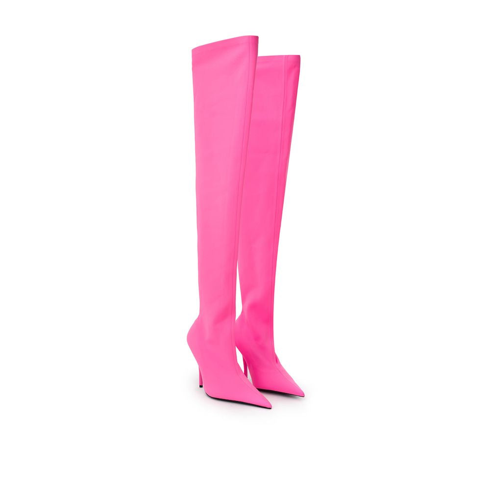 Elegant Pink Polyester Ankle Boots - ventzia