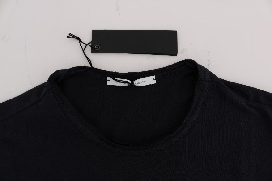 Chic Blue Cotton Crew-Neck Tee - ventzia