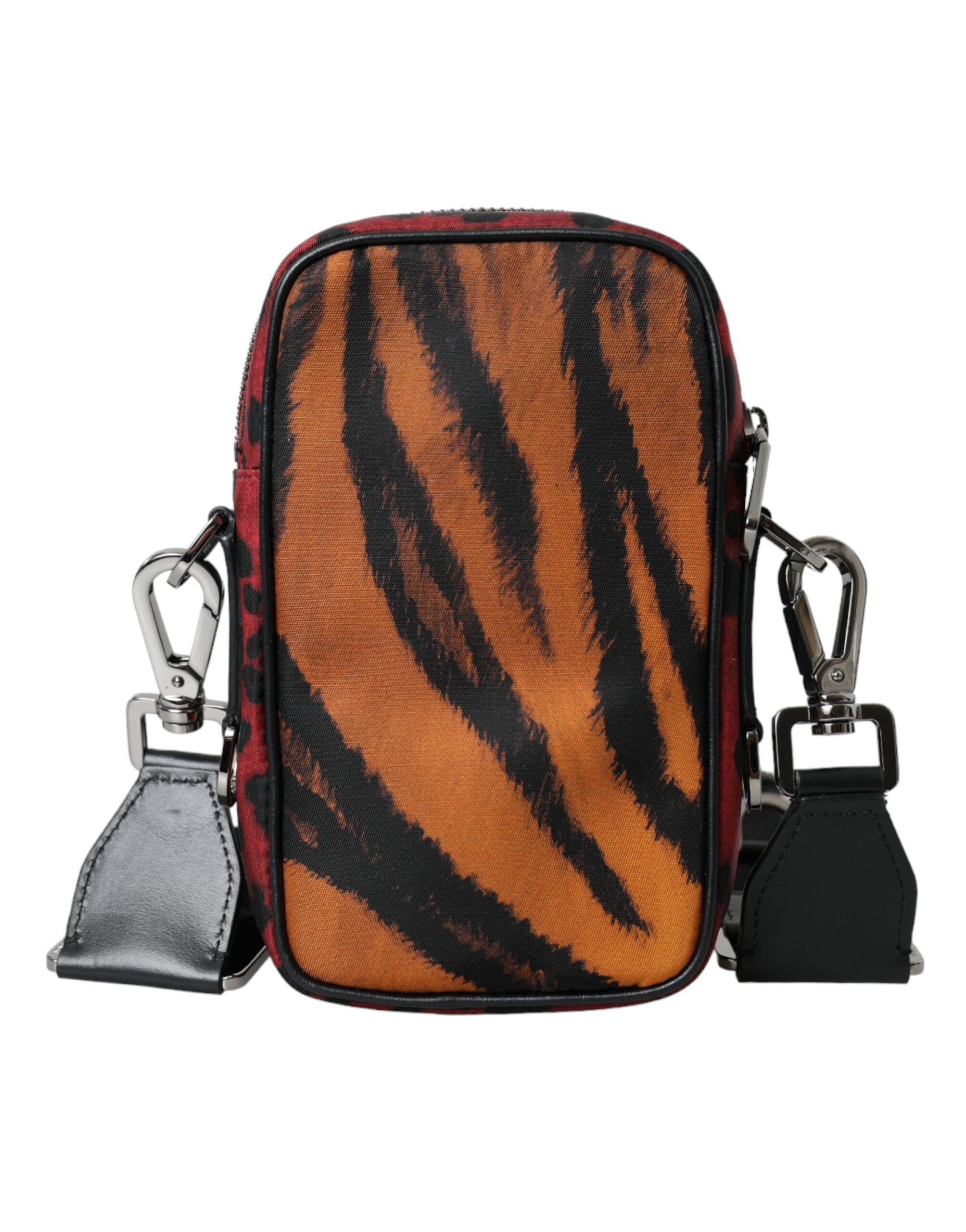 Multicolor Tiger Print Nylon Logo Cross Body Bag - ventzia