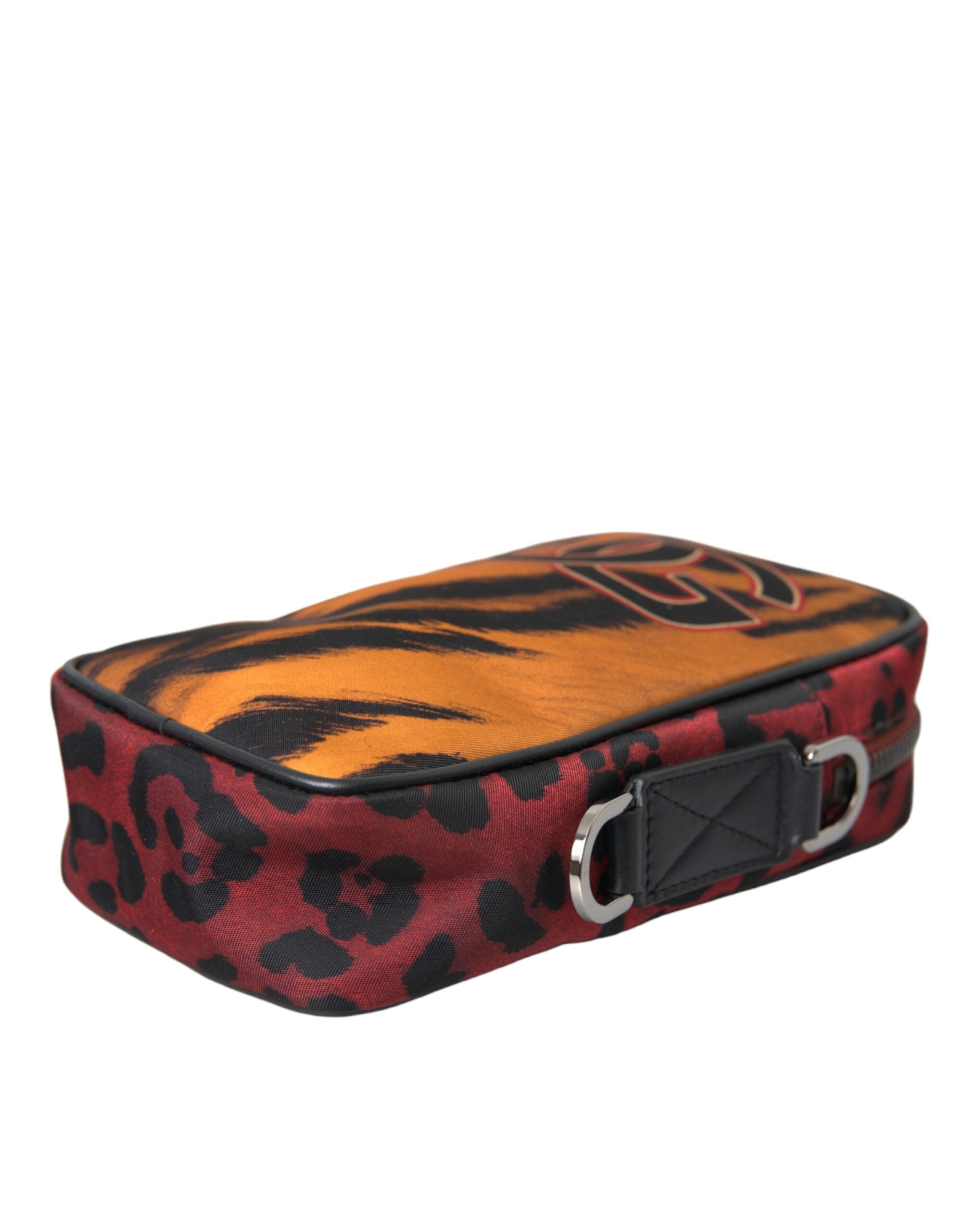 Multicolor Tiger Print Nylon Logo Cross Body Bag - ventzia