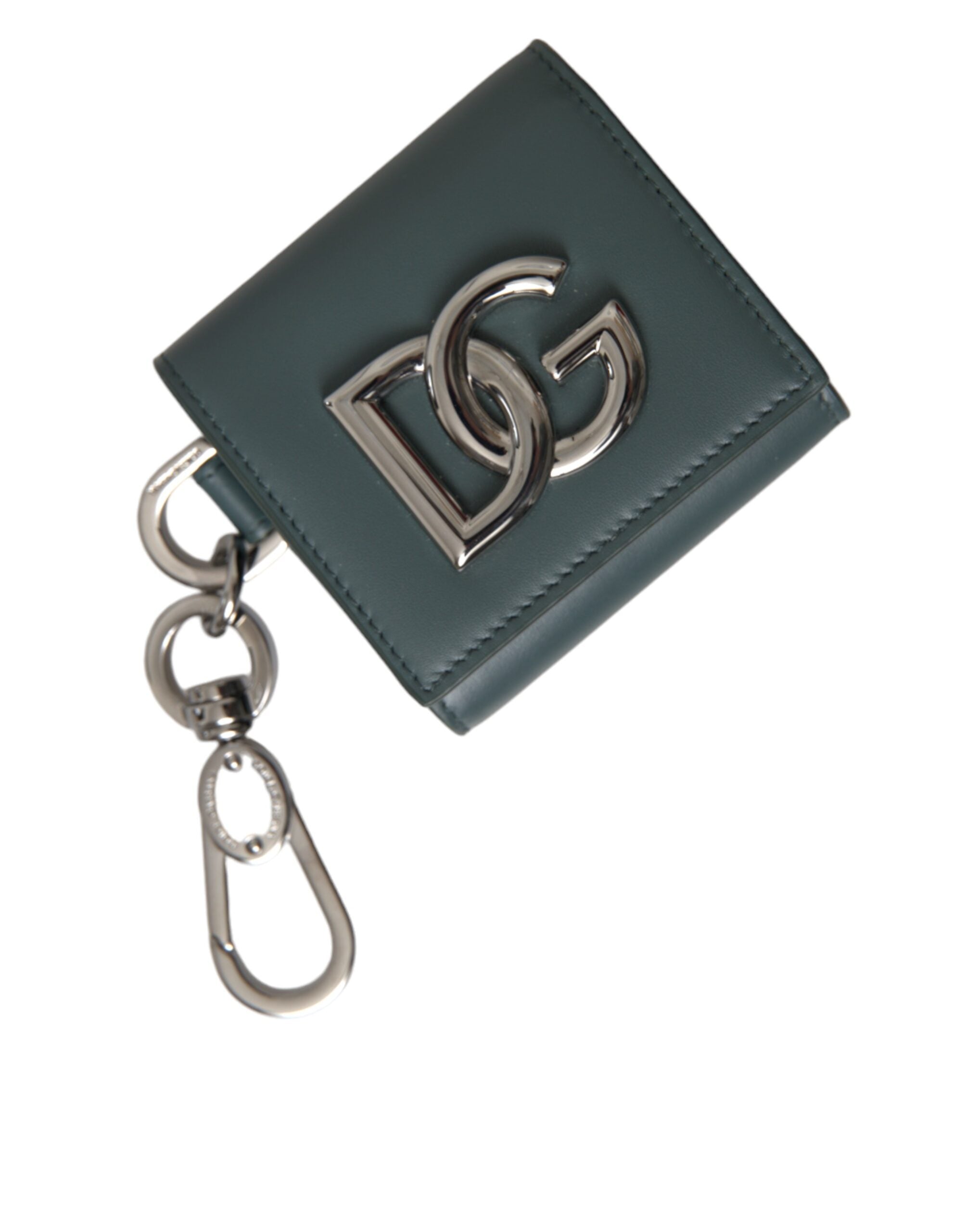 Green Leather DG Logo Keyring Coin Purse Keyring Wallet - ventzia