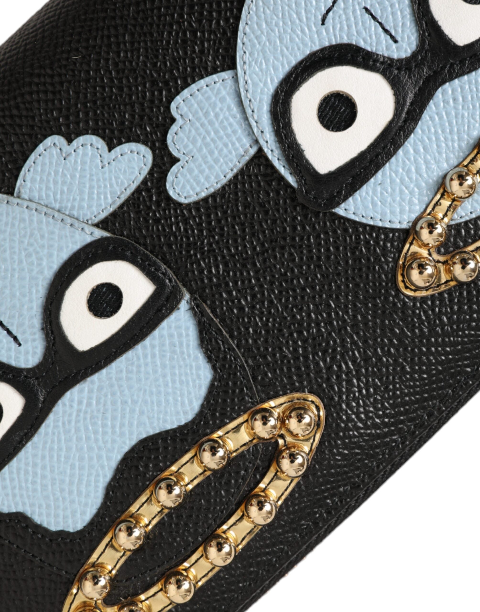 Black Blue Leather #DGFAMILY Zipper Continental Men Wallet - ventzia