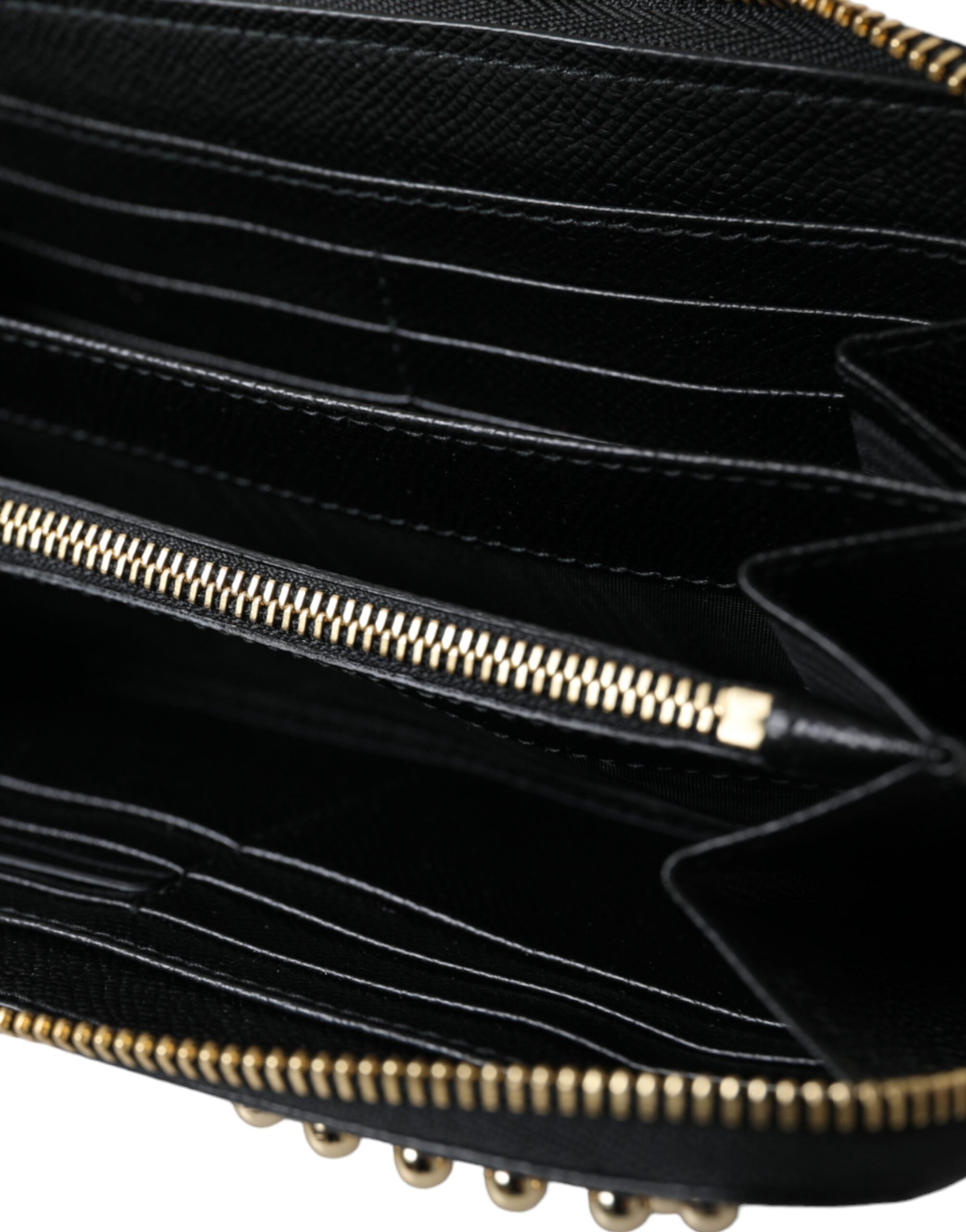 Black Blue Leather #DGFAMILY Zipper Continental Men Wallet - ventzia