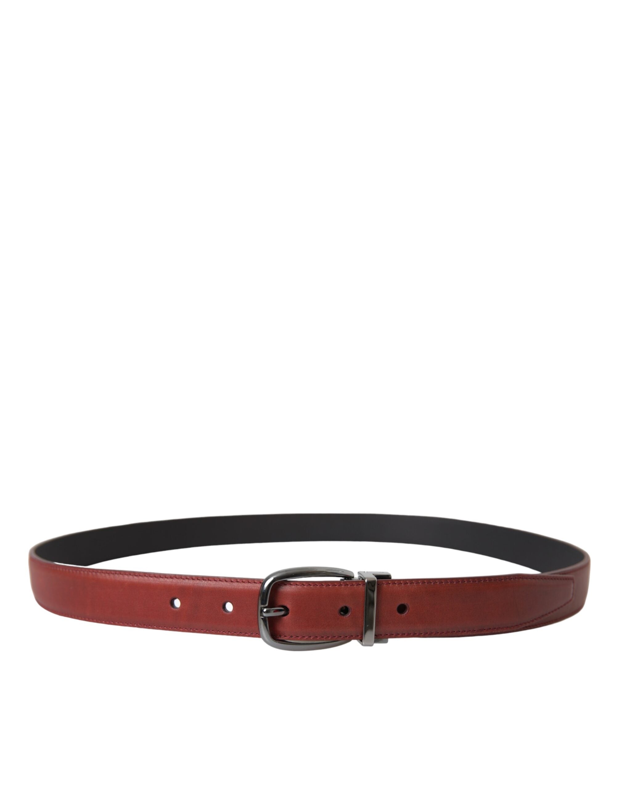 Brown Leather Silver Metal Buckle Belt Men - ventzia