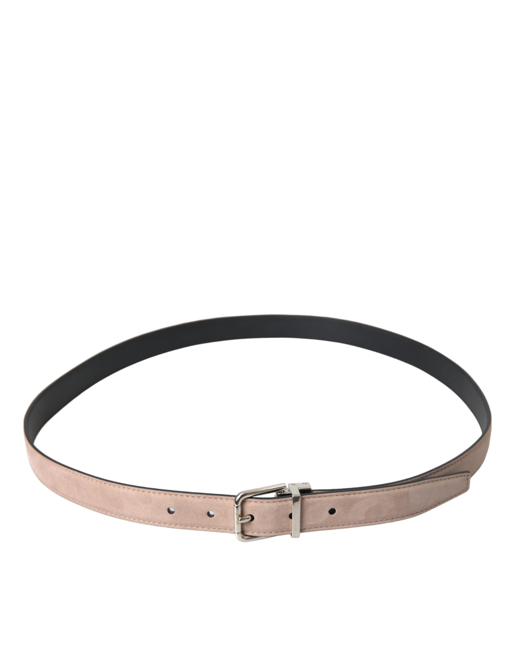 Beige Suede Leather Silver Buckle Belt Men - ventzia