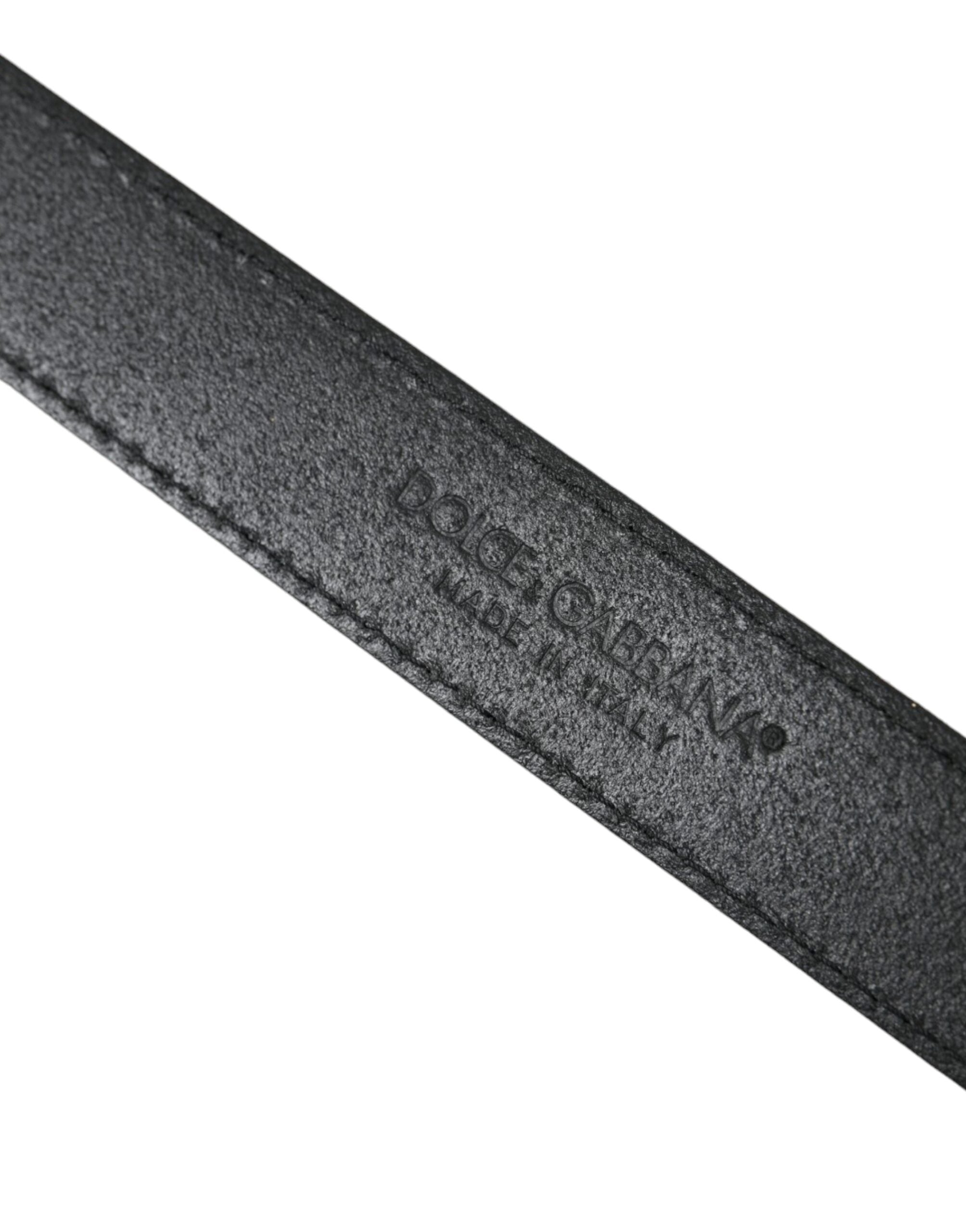 Green Leather Jacquard Silver Metal Buckle Belt - ventzia