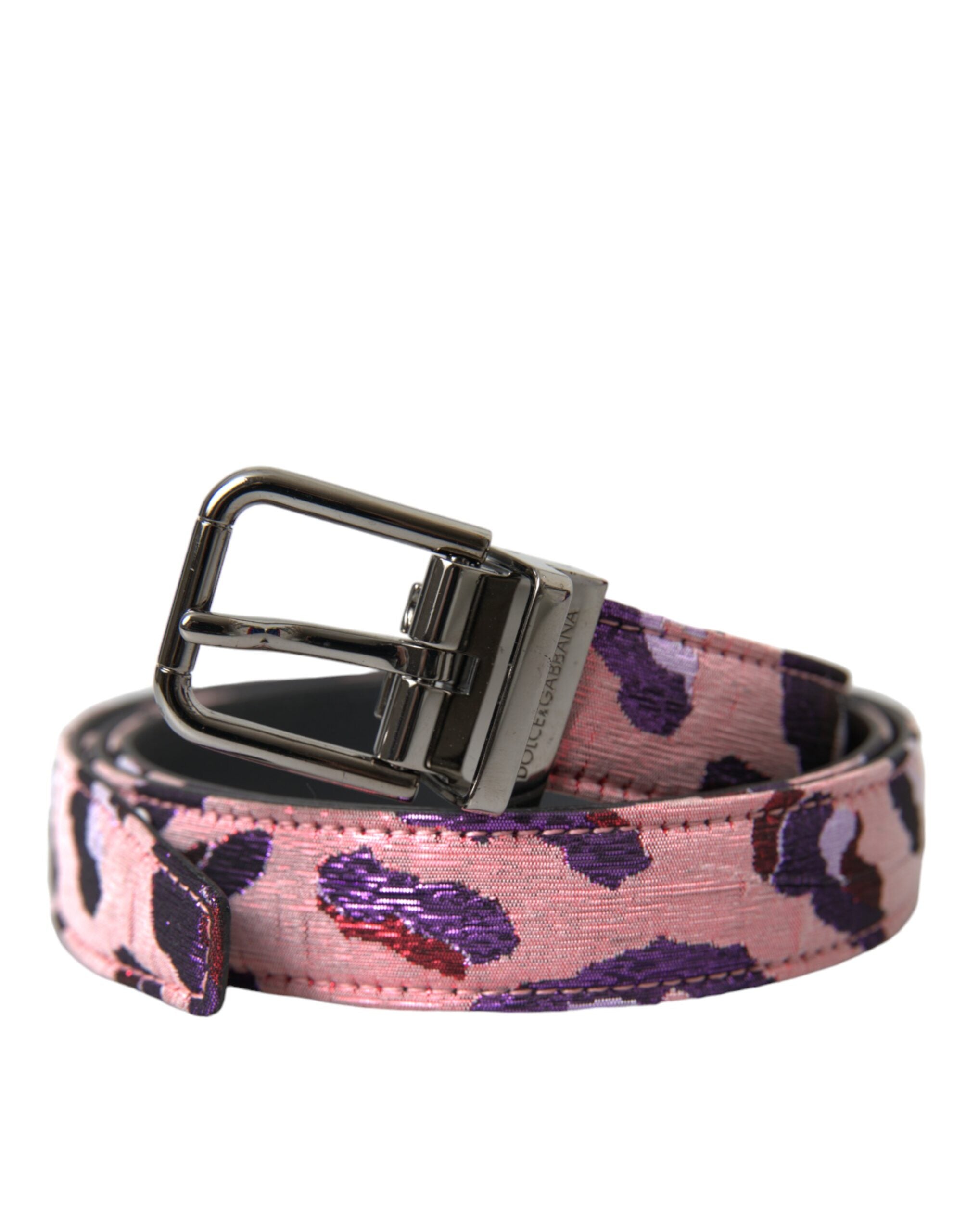 Multicolor Jacquard Leather Metal Buckle Belt - ventzia