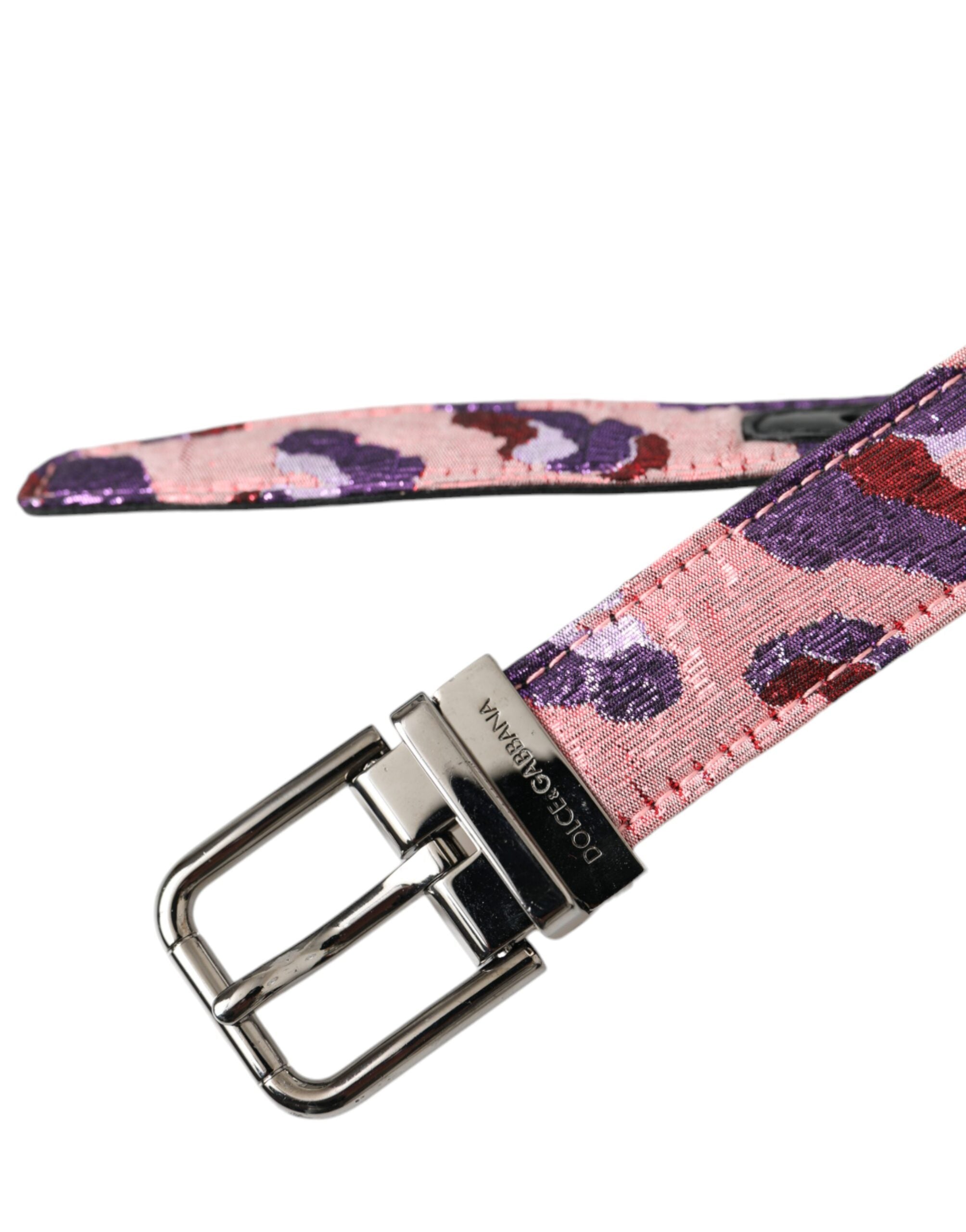 Multicolor Jacquard Leather Metal Buckle Belt - ventzia