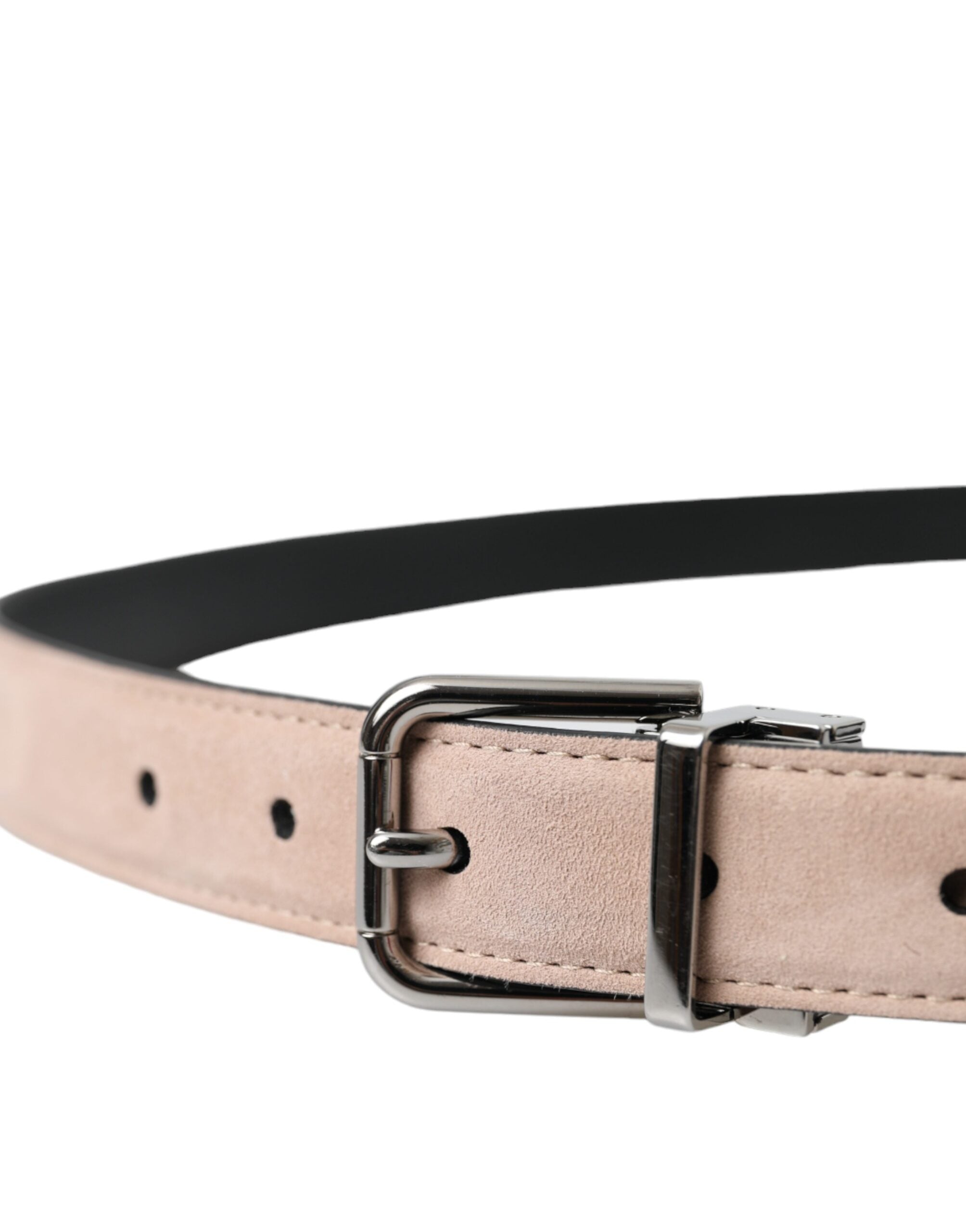 Beige Suede Leather Silver Buckle Belt Men - ventzia