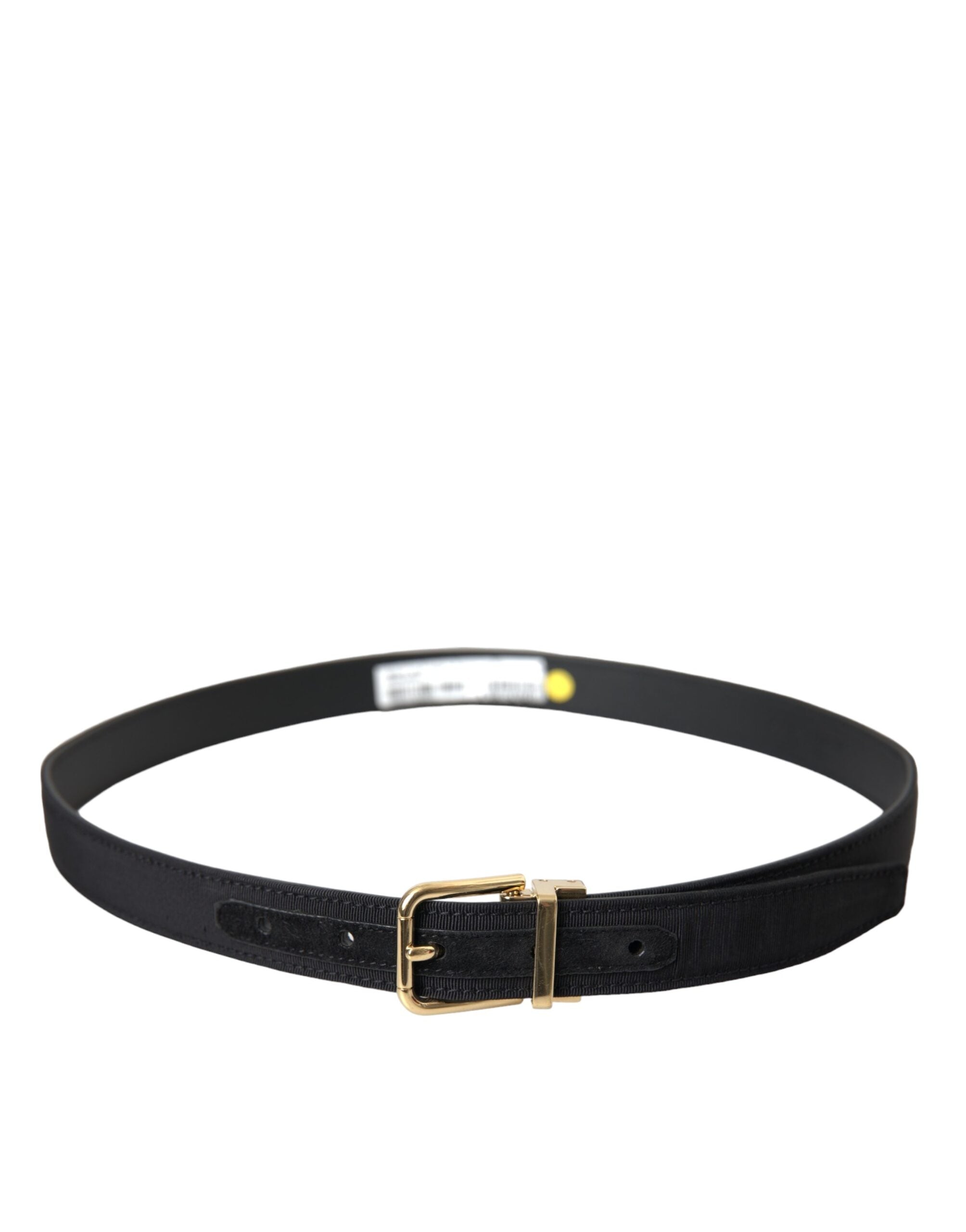 Black Gros Grain Gold Metal Buckle Belt Men - ventzia