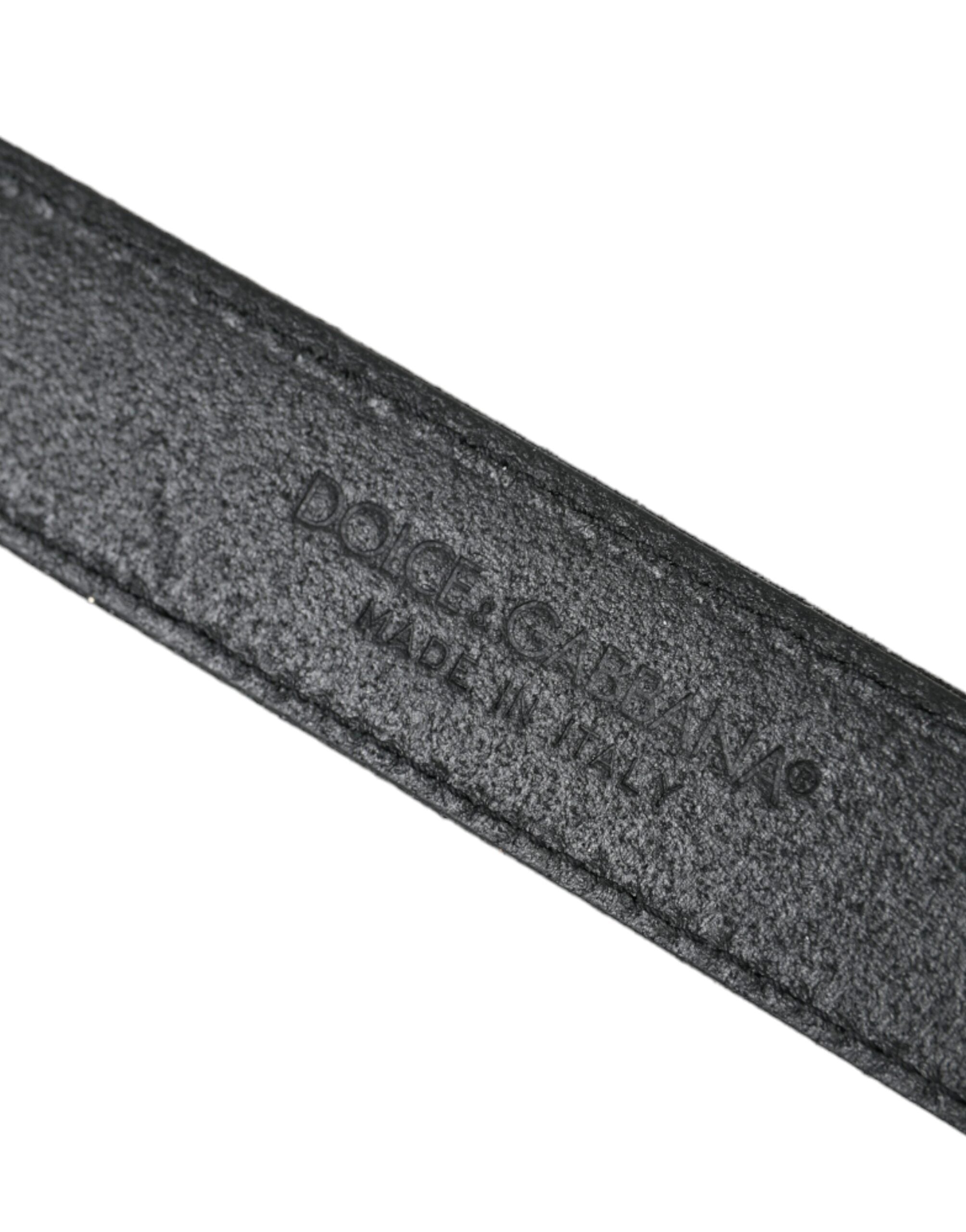 Black Glittered Leather Silver Buckle Belt - ventzia