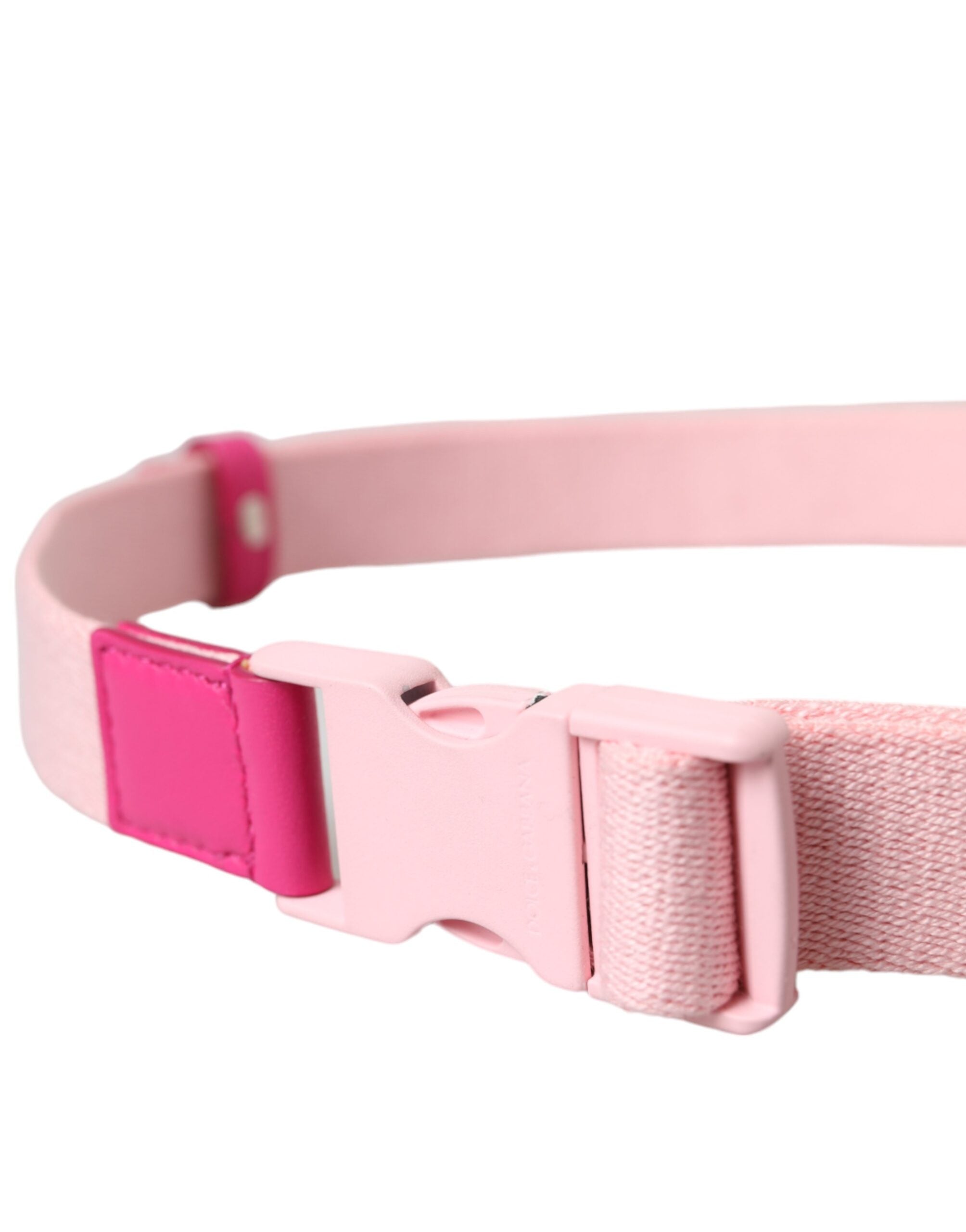 Pink Canvas Stretch Plastic Buckle Women Belt - ventzia