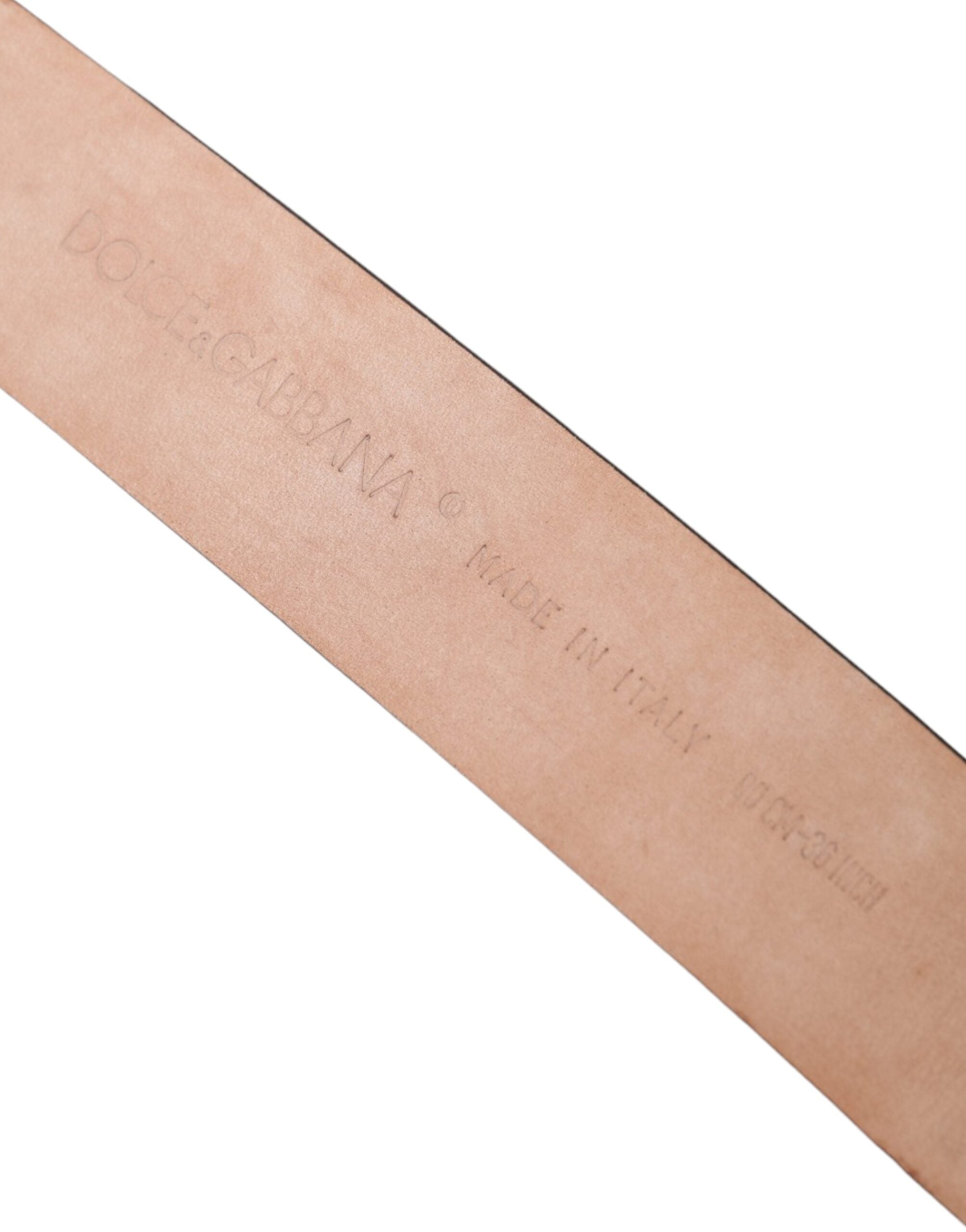 Brown Exotic Leather Silver Metal Buckle Belt - ventzia