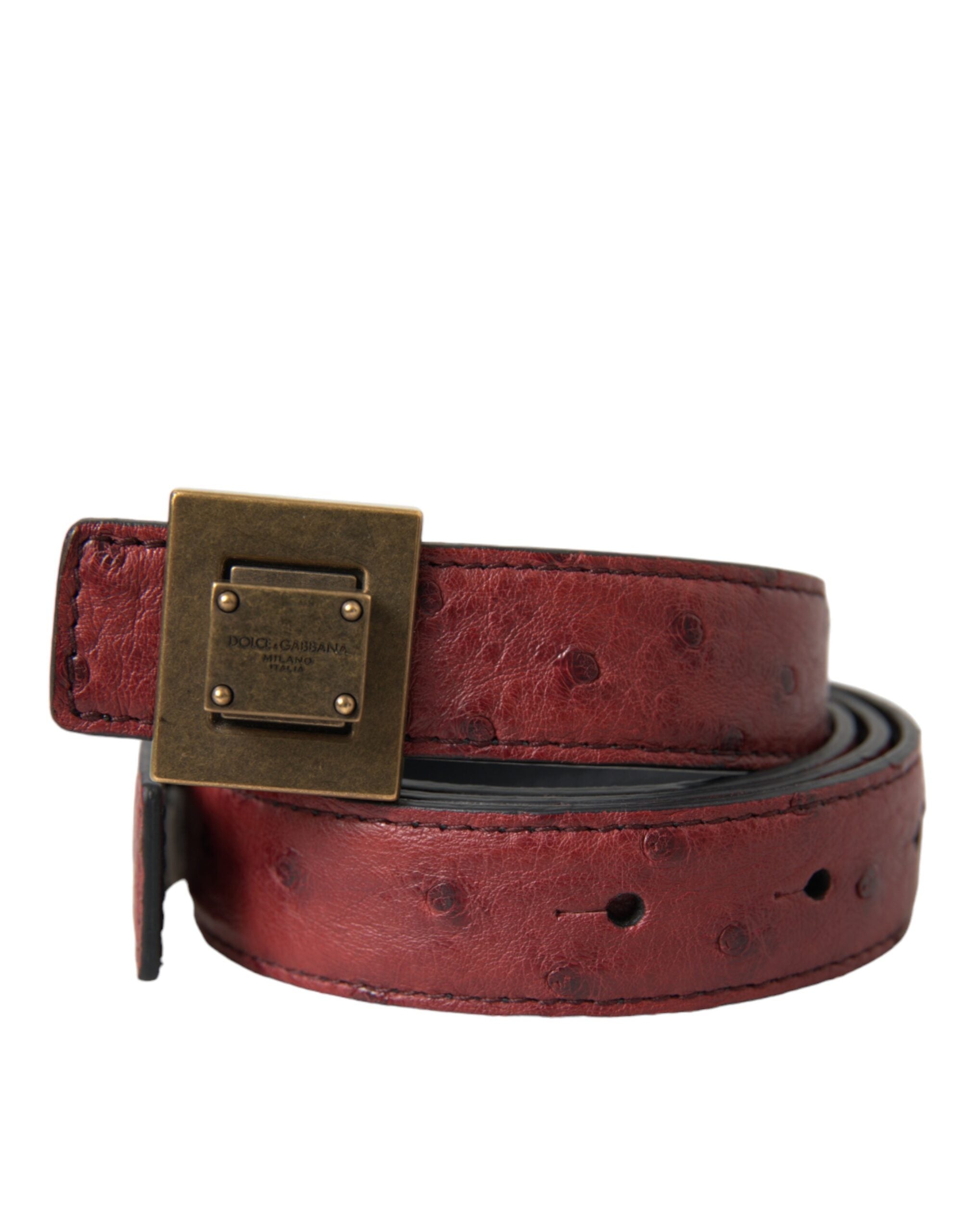Brown Leather Square Metal Buckle Belt - ventzia
