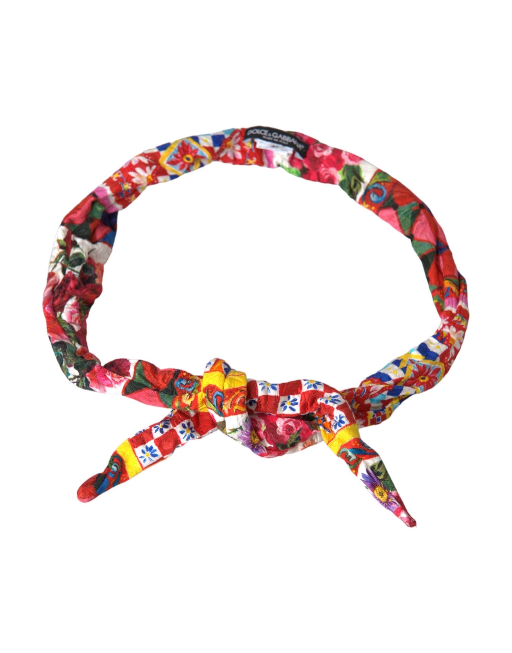Multicolor Carretto Print Waist Belt - ventzia