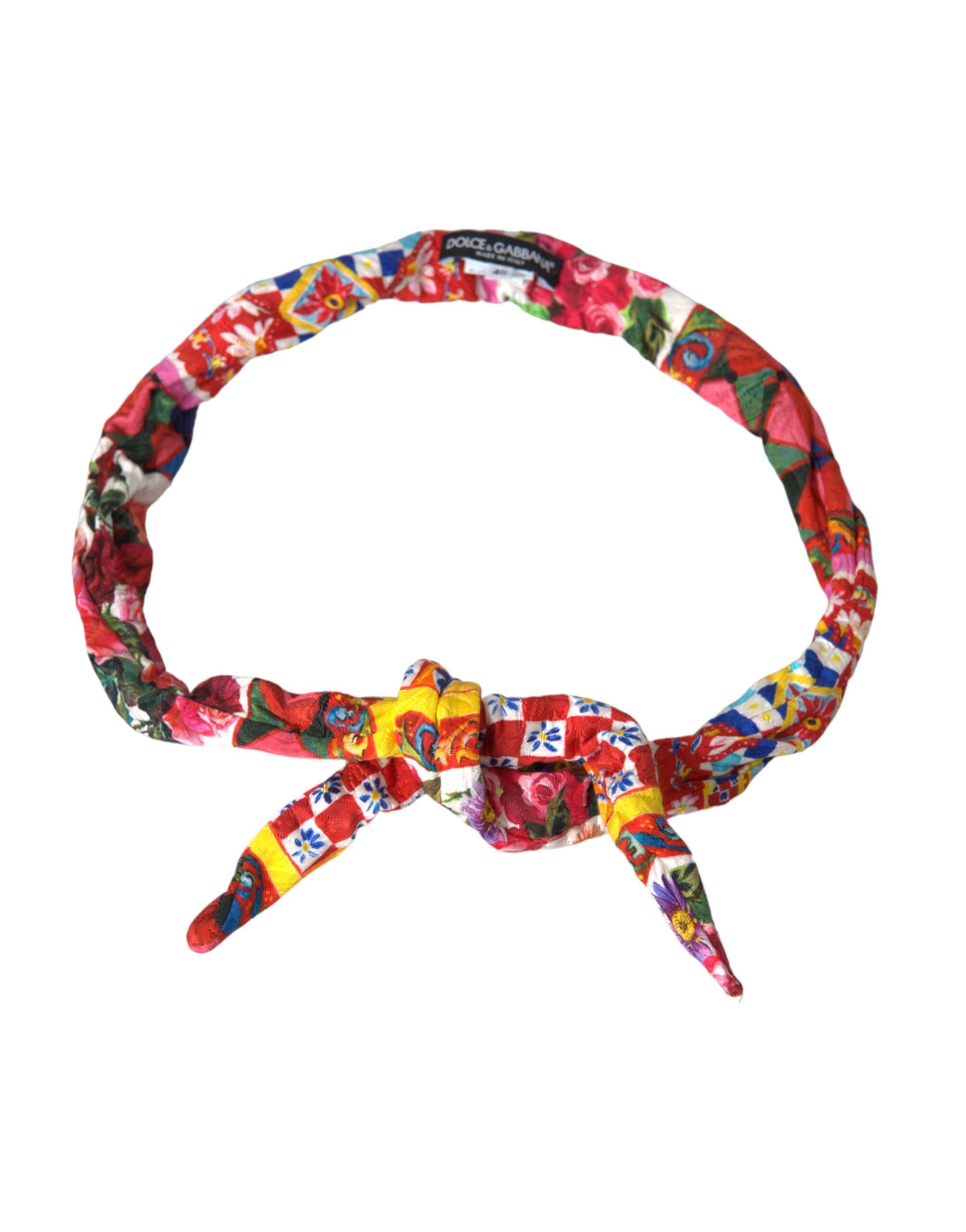 Multicolor Carretto Print Waist Belt - ventzia