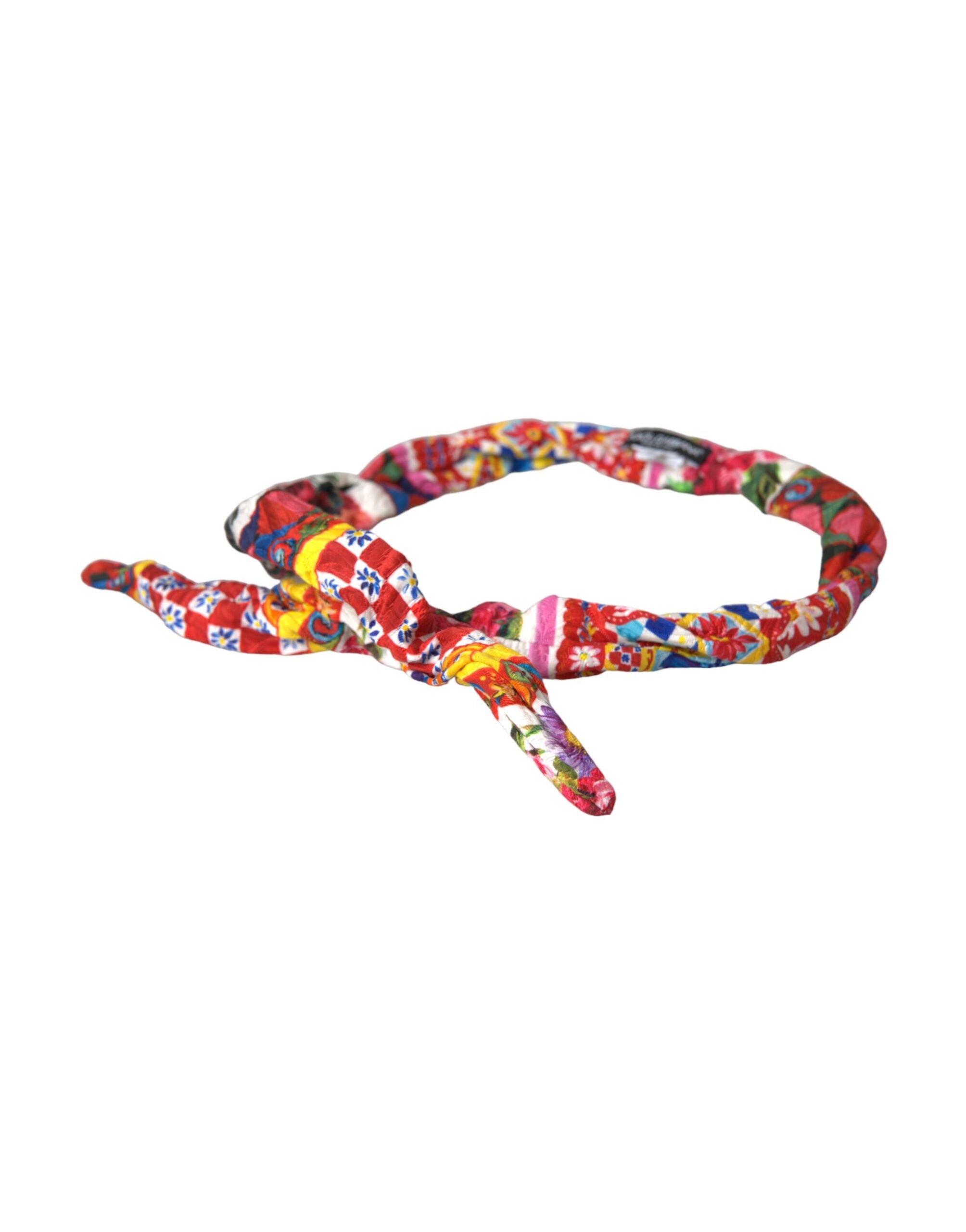 Multicolor Carretto Print Waist Belt - ventzia