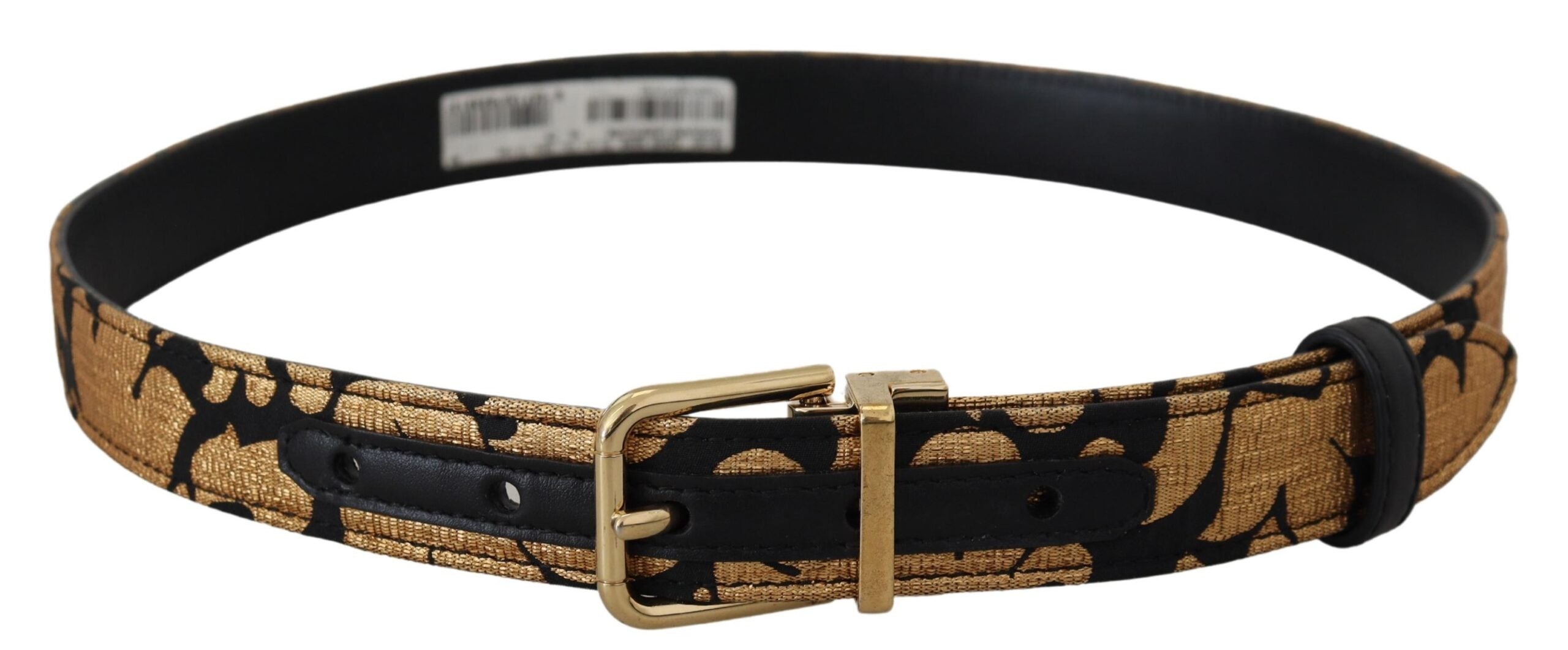Multicolor Jacquard Leather Logo Buckle Belt - ventzia