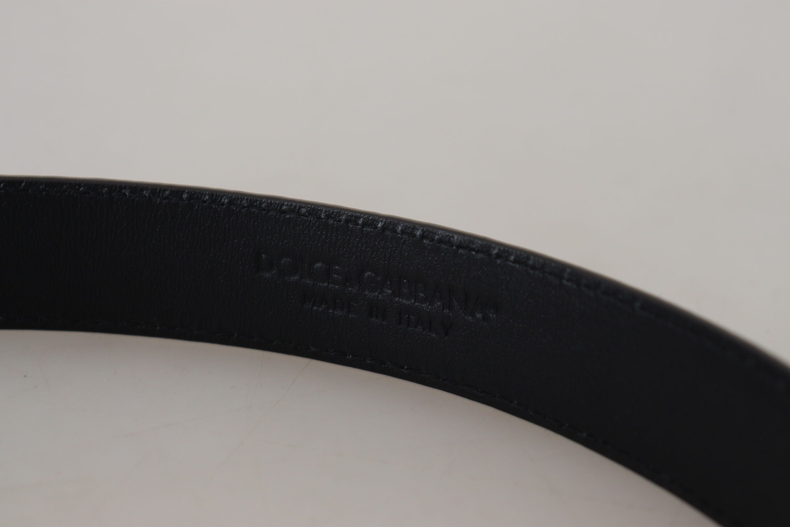 Black Exotic Leather Gold Metal Buckle Belt - ventzia