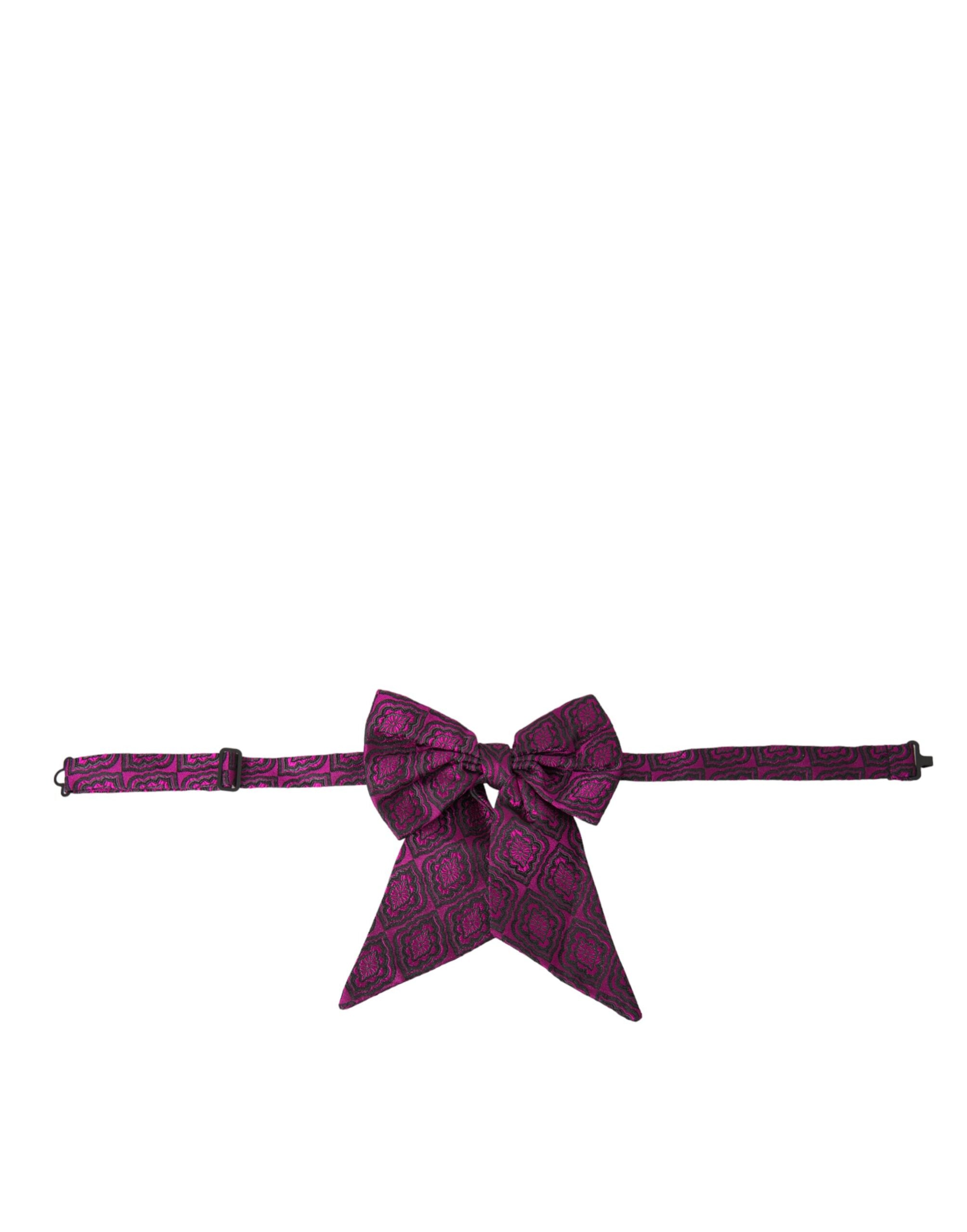 Purple Ribbon Silk Adjustable Neck Men Bow Tie - ventzia