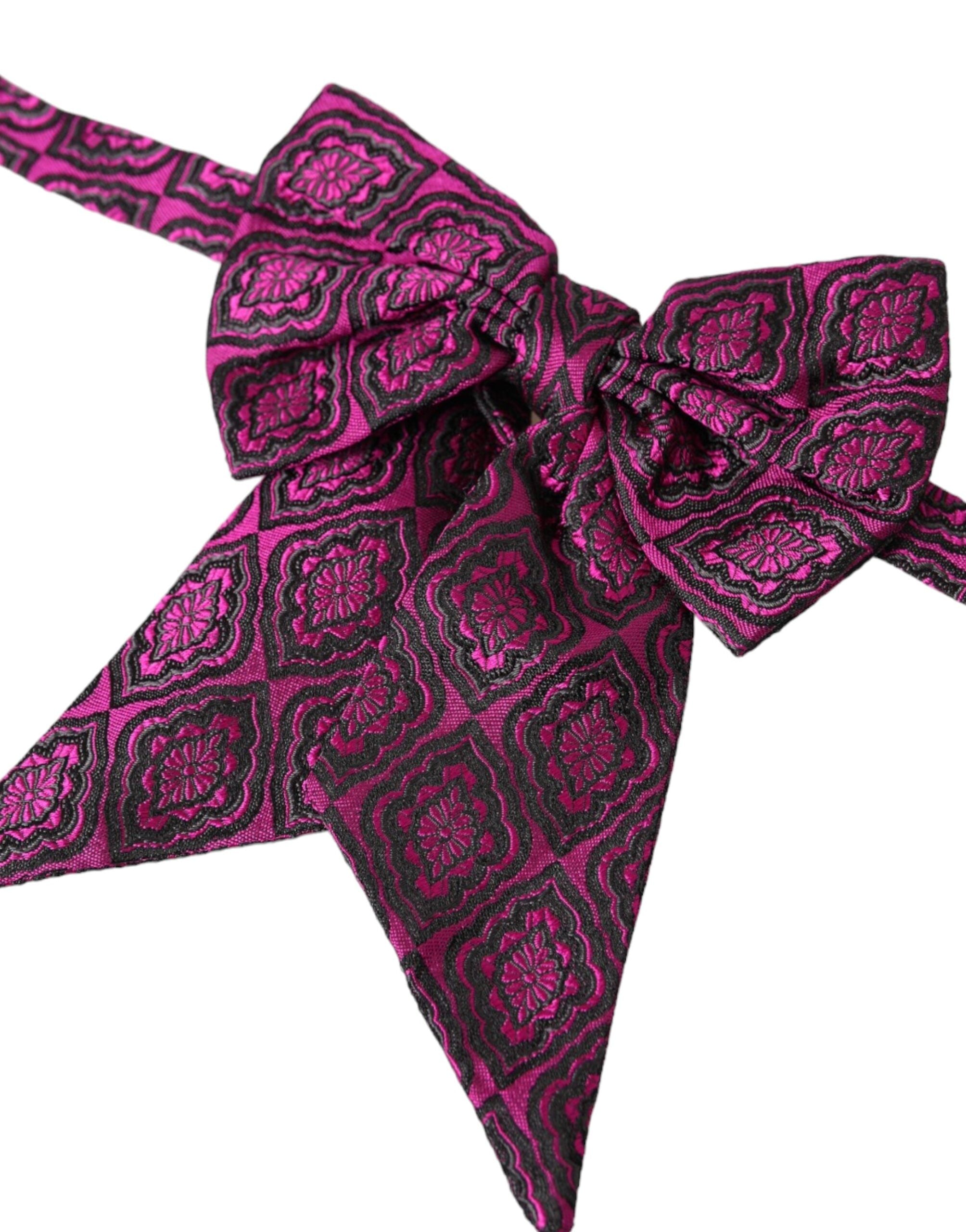 Purple Ribbon Silk Adjustable Neck Men Bow Tie - ventzia
