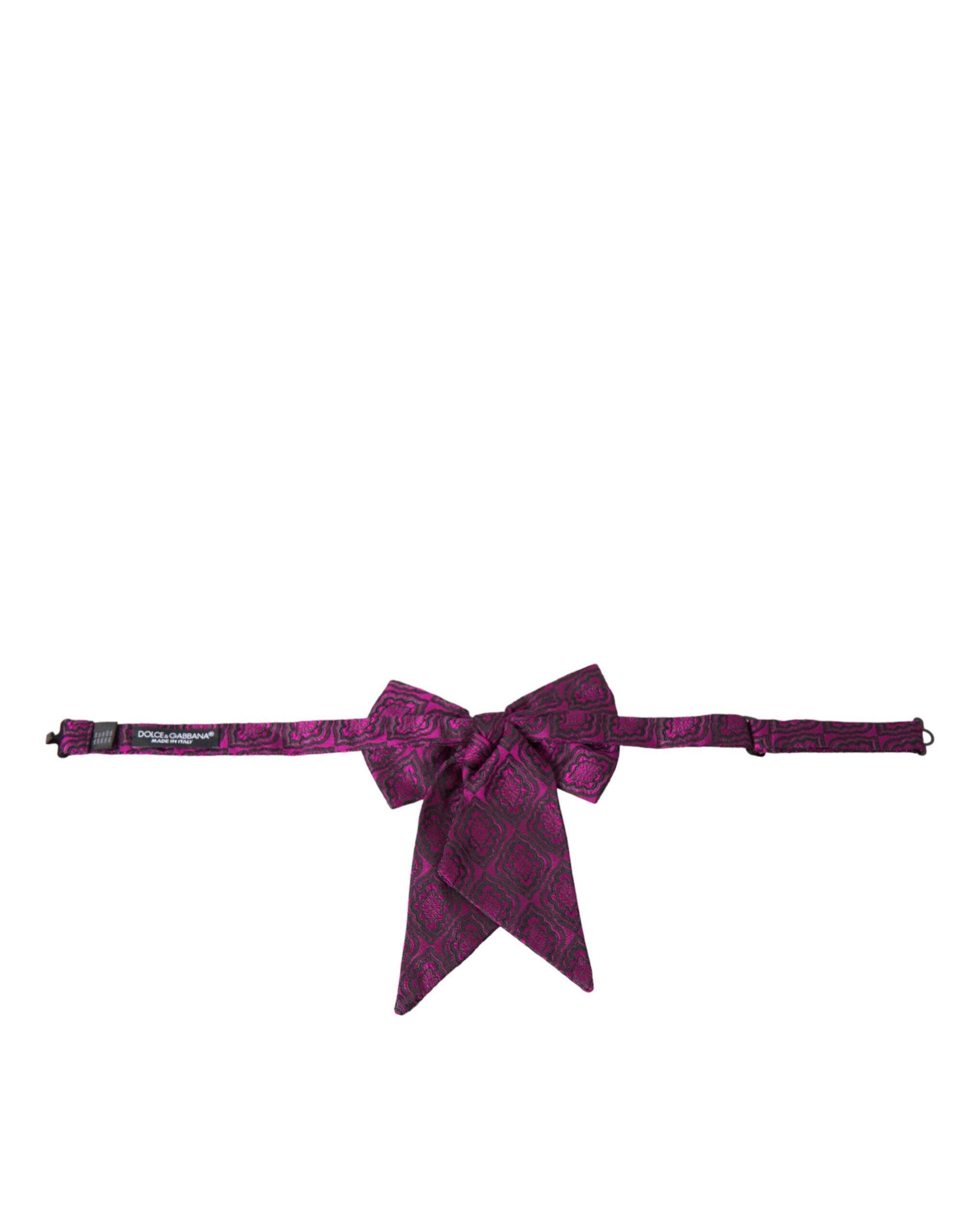 Purple Ribbon Silk Adjustable Neck Men Bow Tie - ventzia