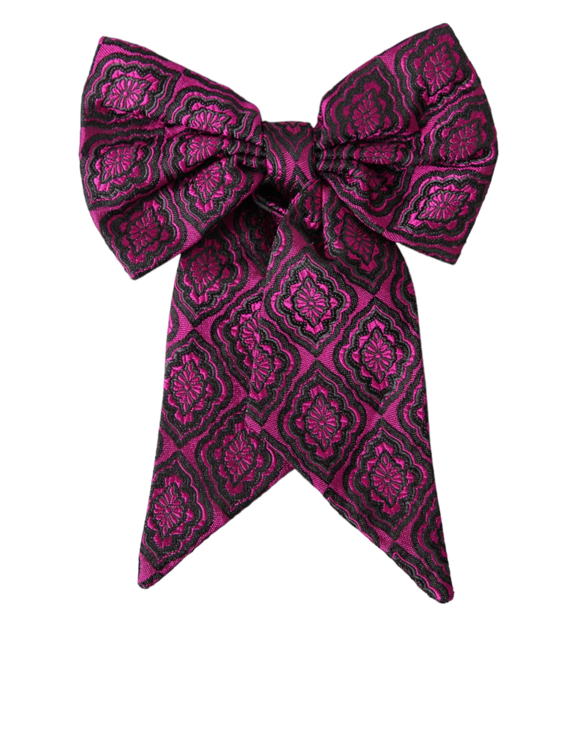 Purple Ribbon Silk Adjustable Neck Men Bow Tie - ventzia