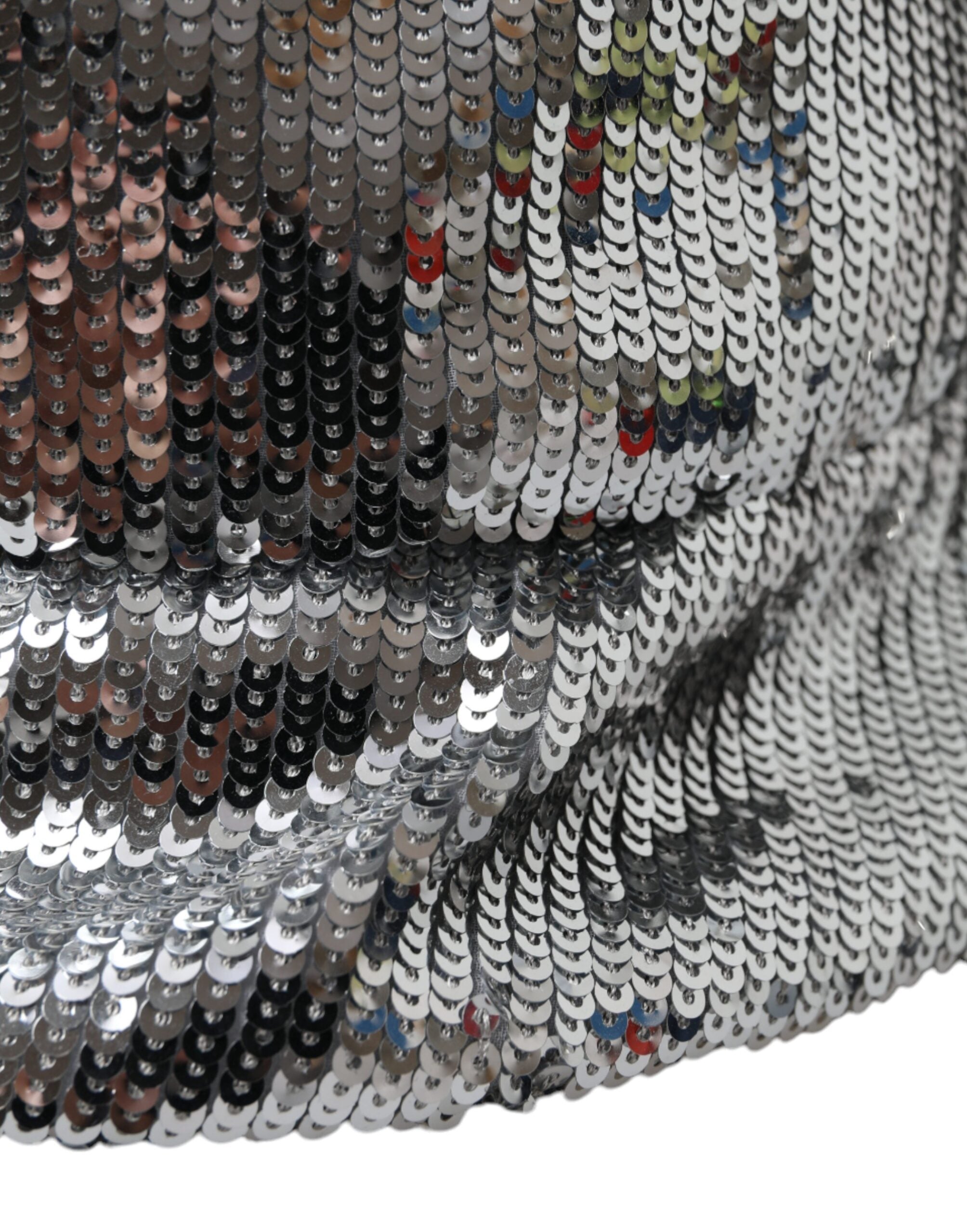 Silver Sequined Nylon Bucket Hat Men - ventzia