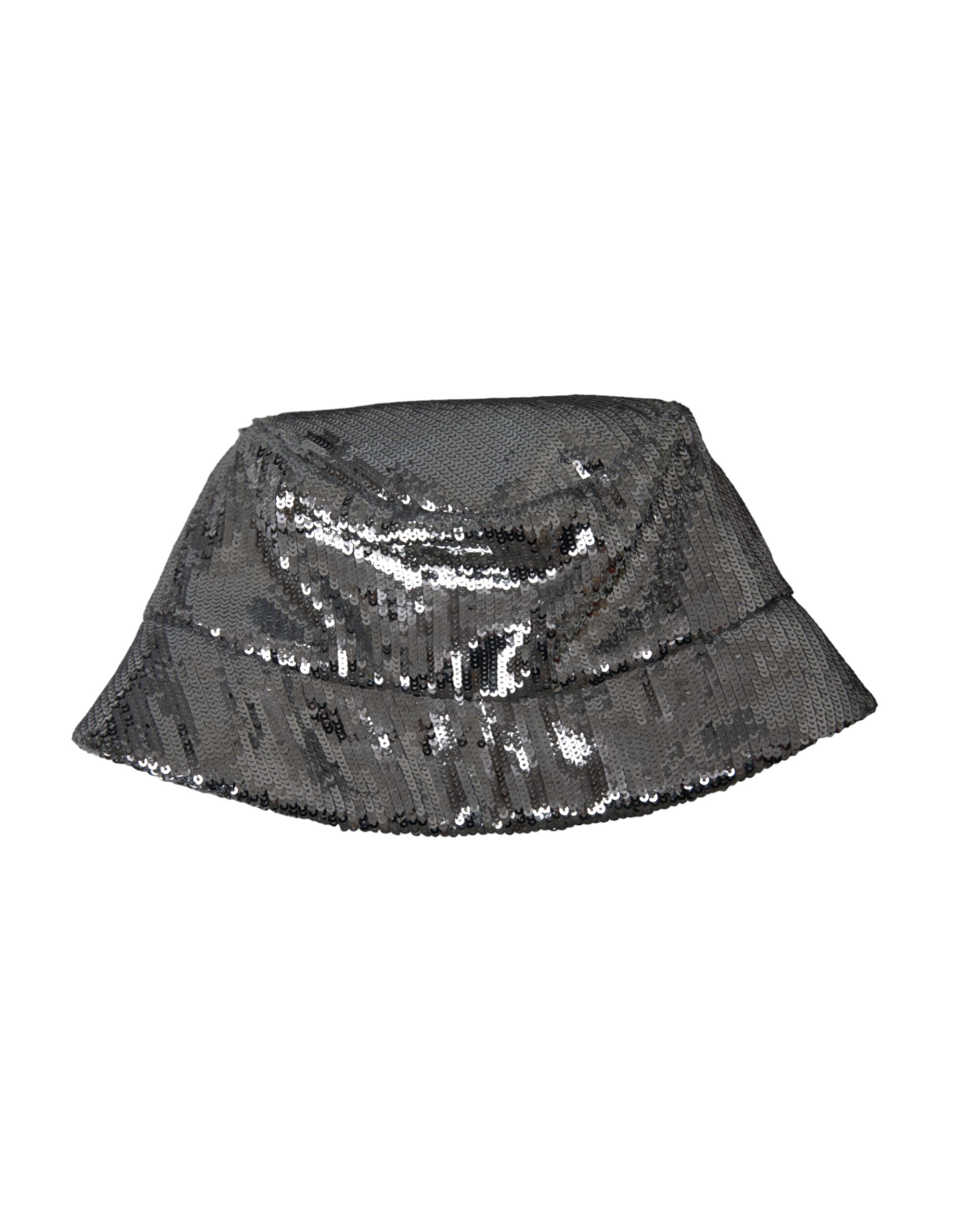 Silver Sequined Nylon Bucket Hat Men - ventzia