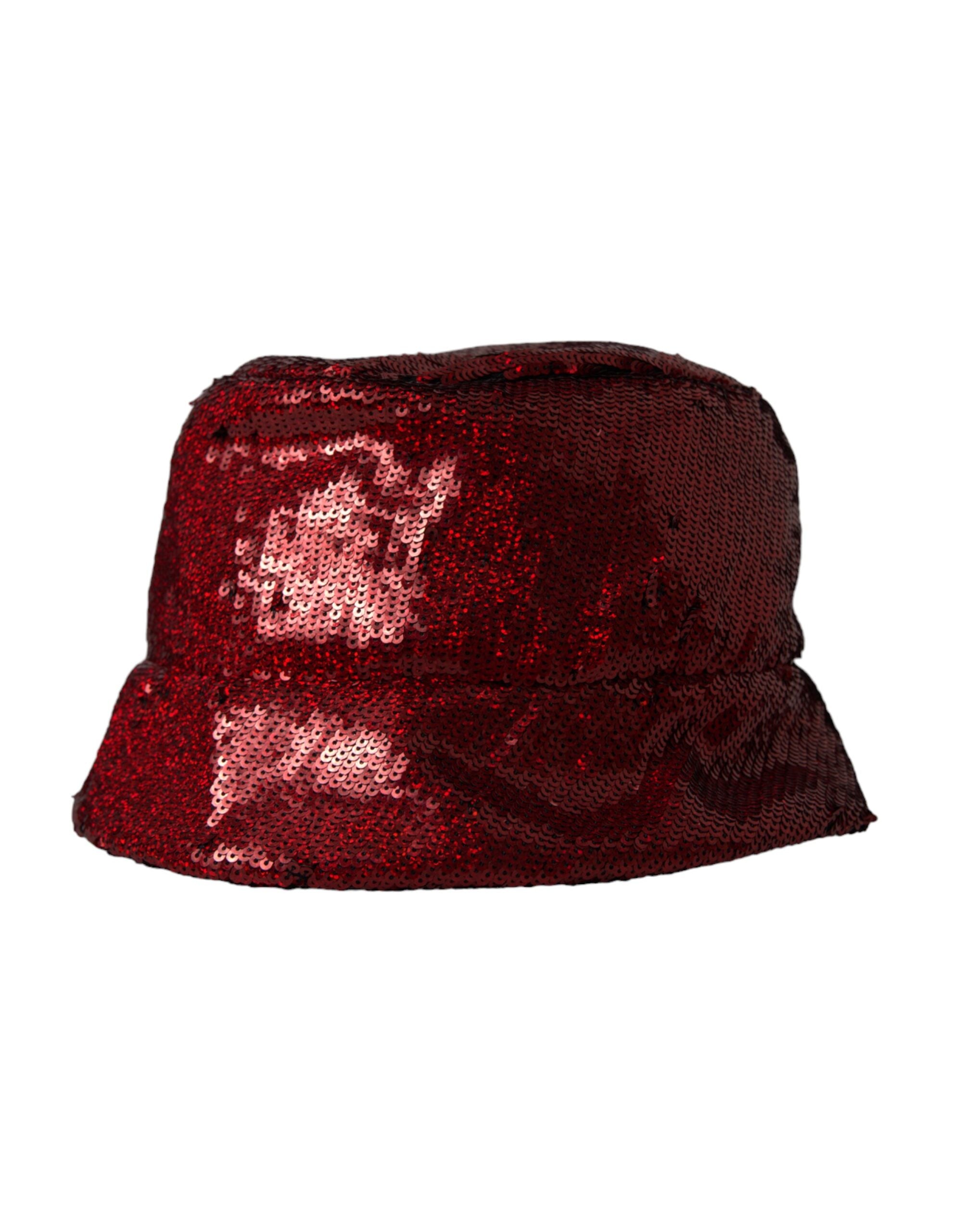 Red Sequined Nylon Bucket Hat Men - ventzia