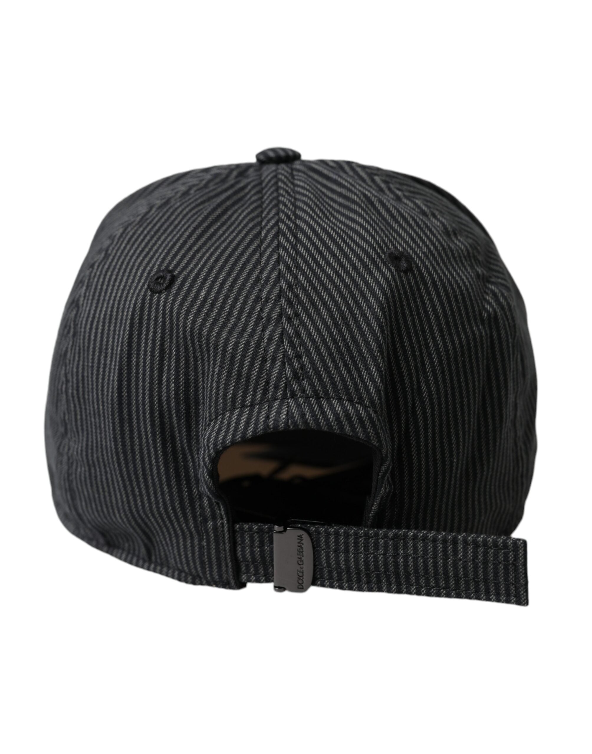 Black Cotton Embellished Baseball Hat Men - ventzia