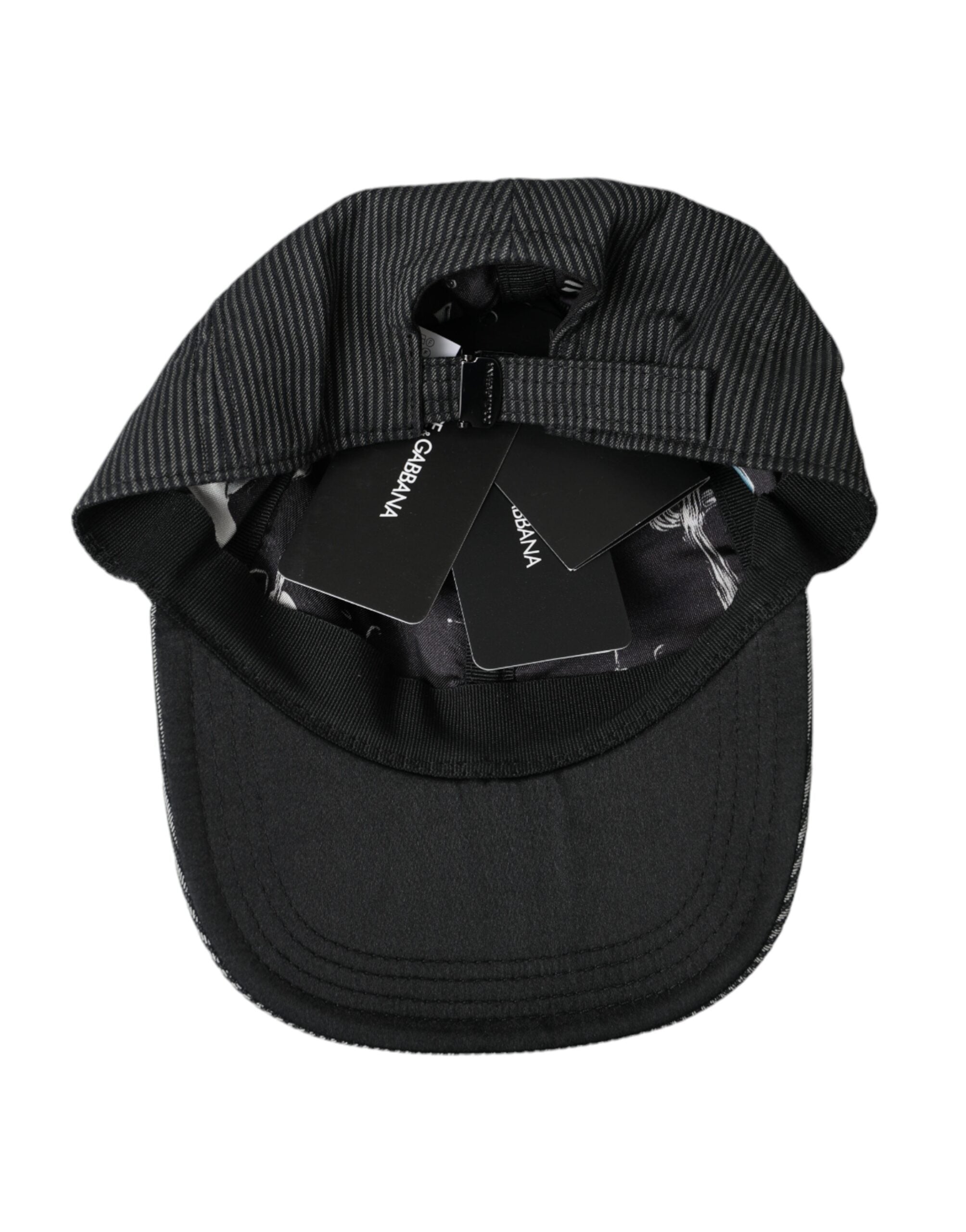 Black Cotton Embellished Baseball Hat Men - ventzia