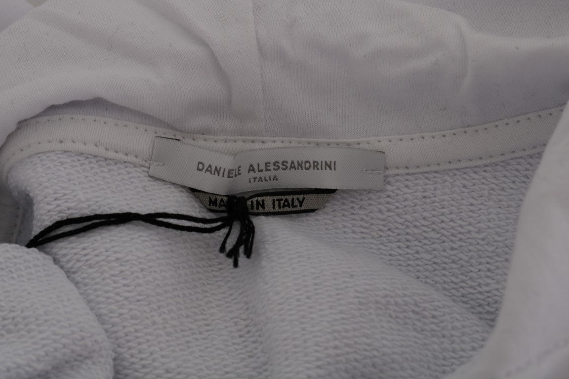 Elegant White Cotton Hooded Sweater - ventzia