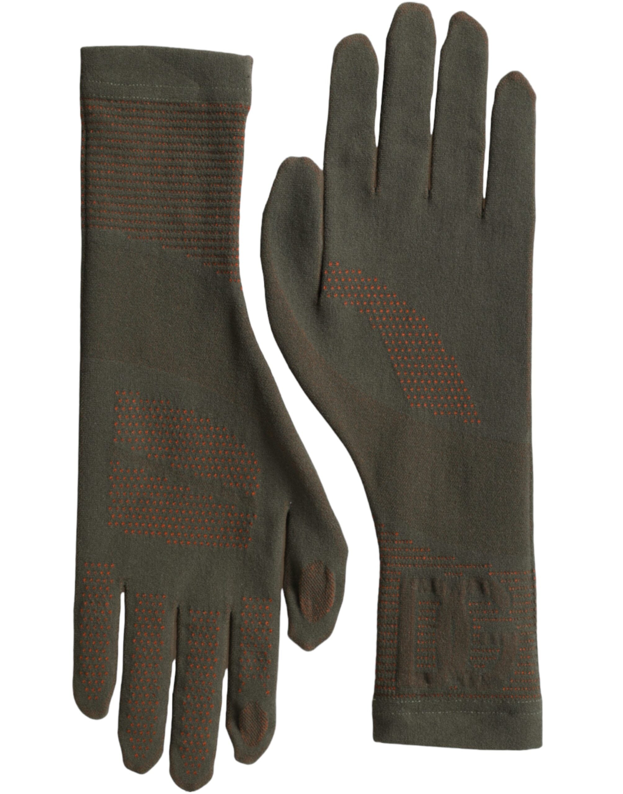 Brown Cotton Stretch Wrist Length Gloves - ventzia