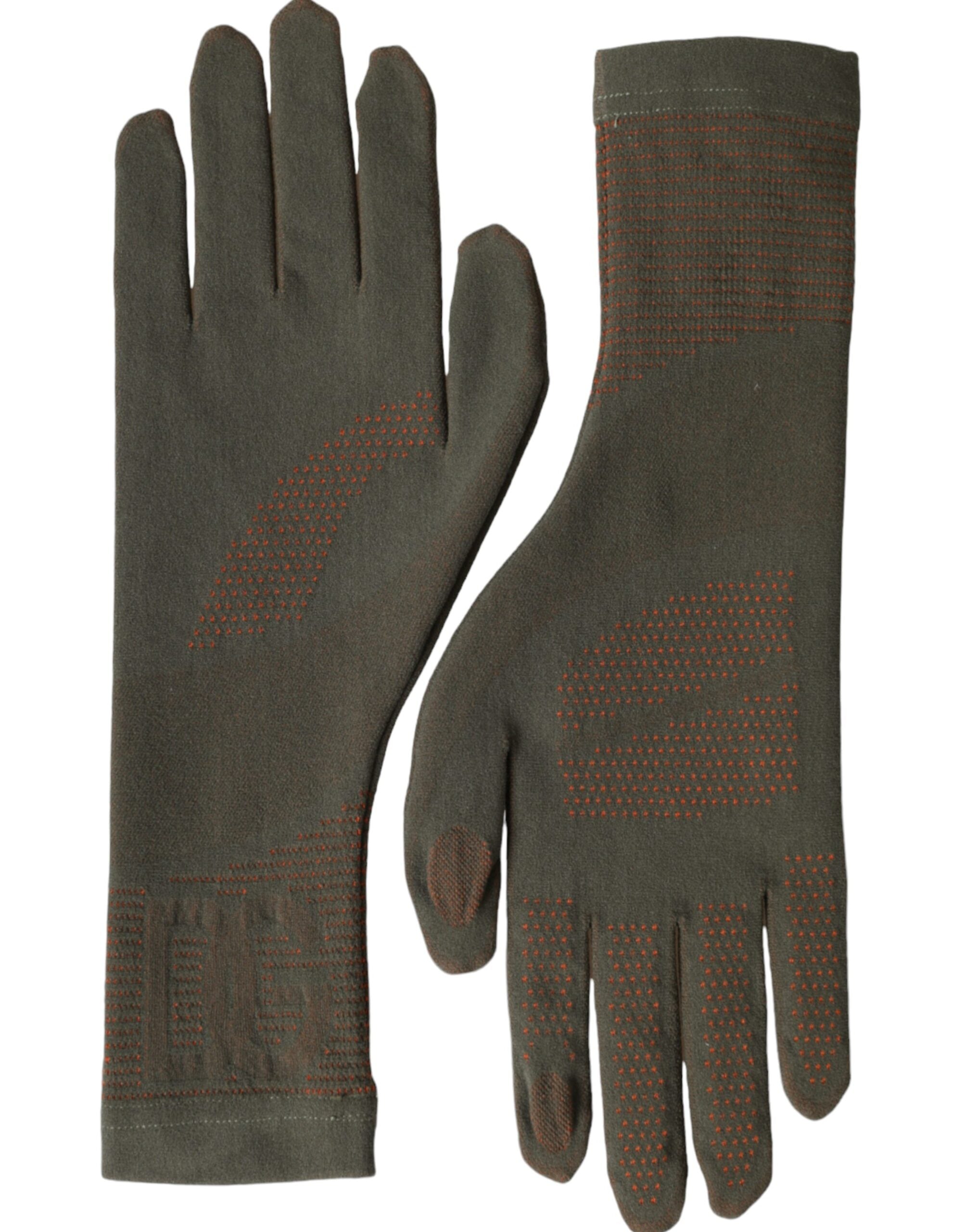 Brown Cotton Stretch Wrist Length Gloves - ventzia