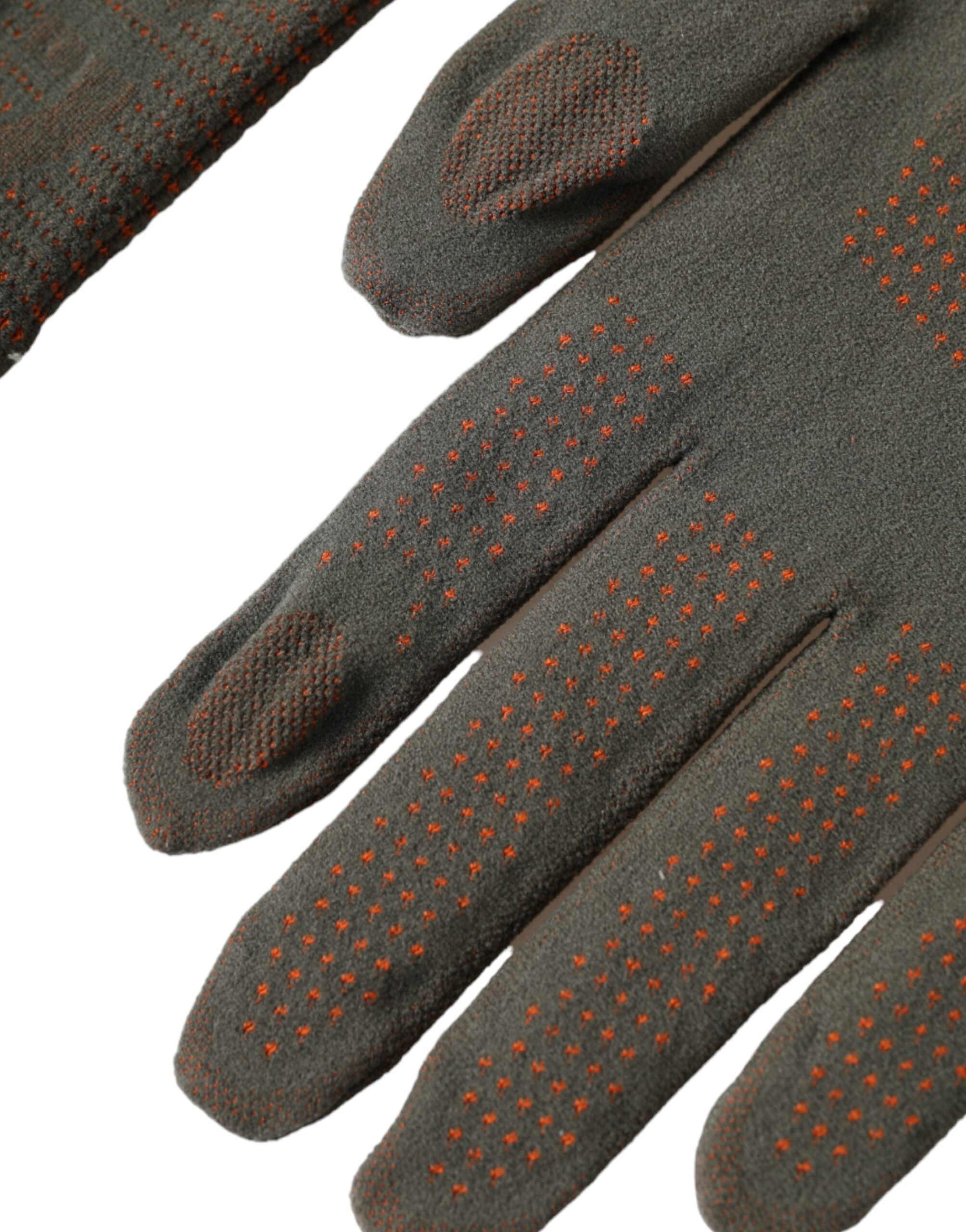 Brown Cotton Stretch Wrist Length Gloves - ventzia