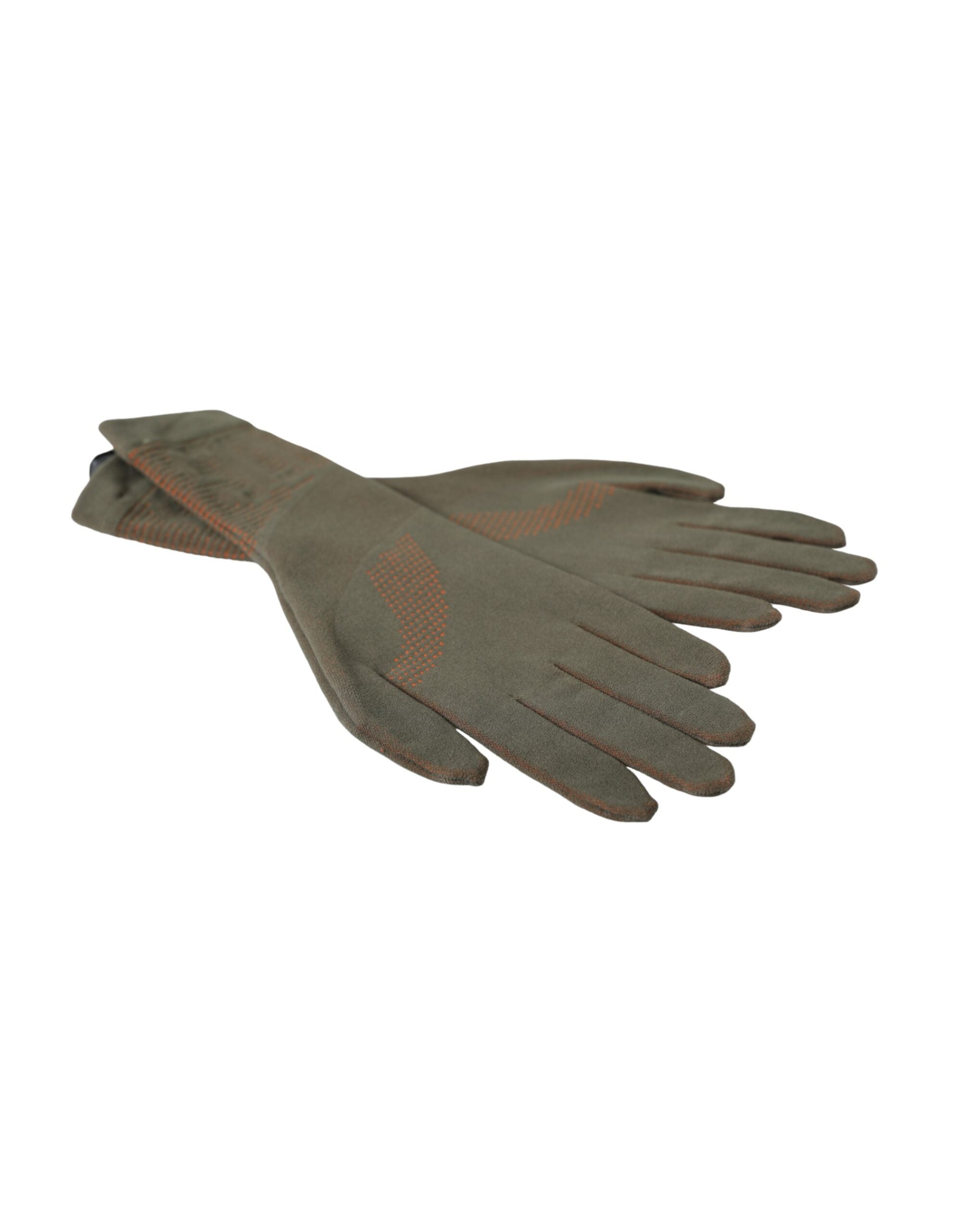 Brown Cotton Stretch Wrist Length Gloves - ventzia