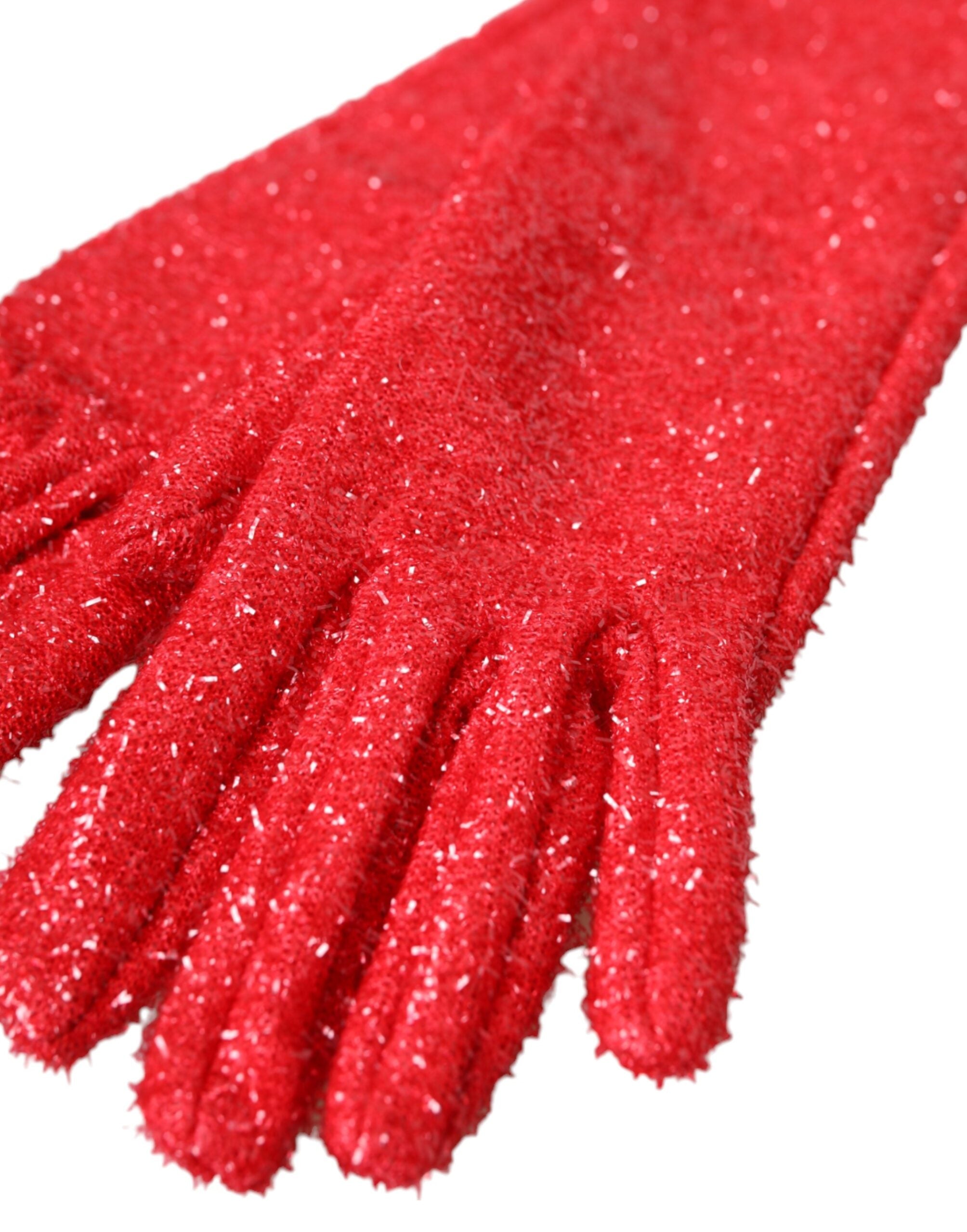 Red Lurex Fantasia Mid Arm Length Gloves - ventzia