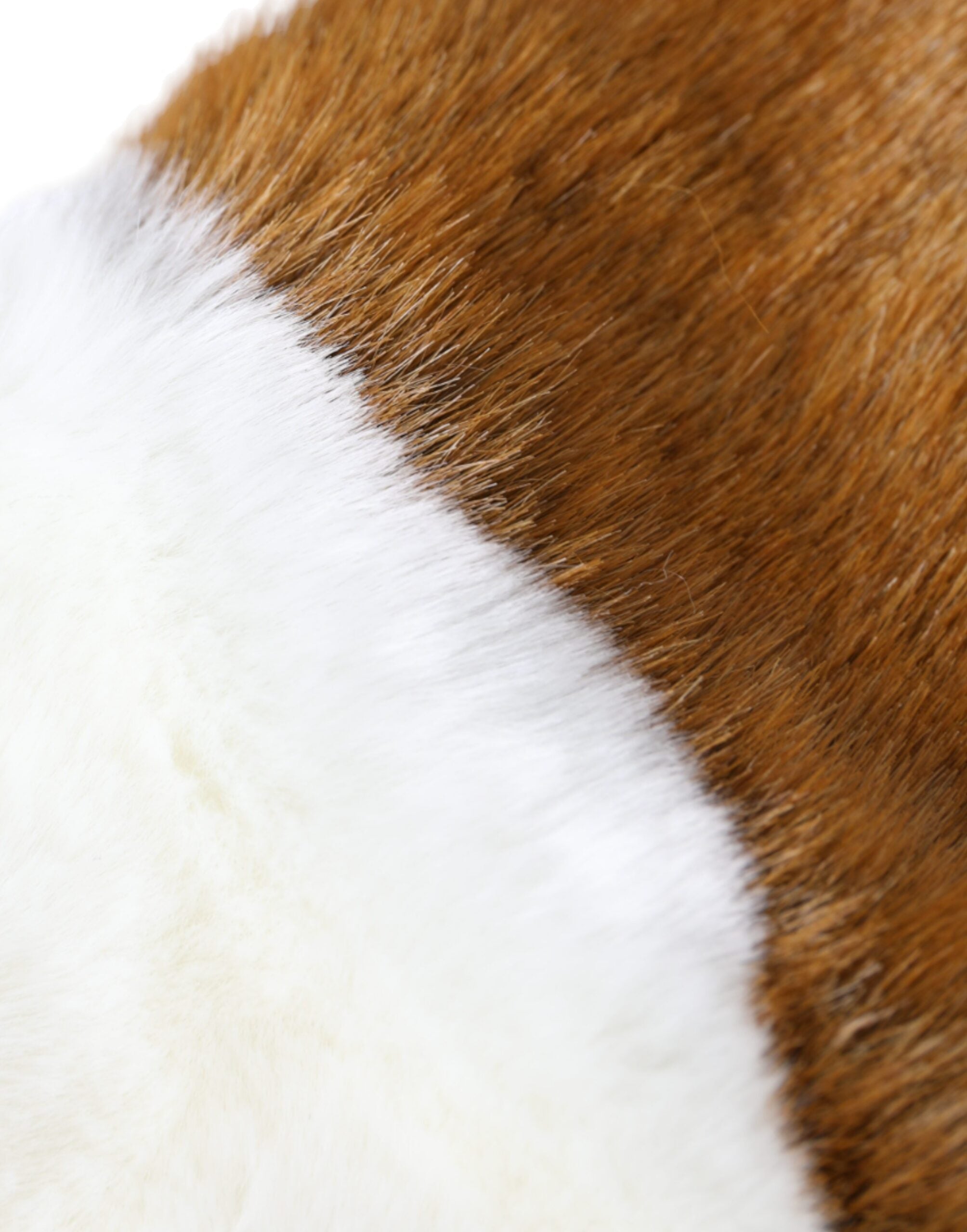 Brown White Acrylic Knitted Fur Mitten Gloves - ventzia