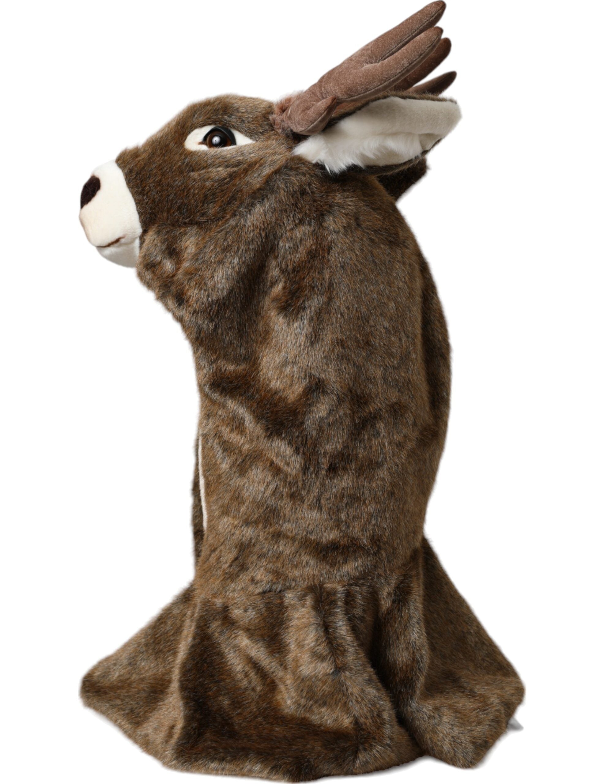 Brown Deer Faux Fur Whole Head Hat - ventzia