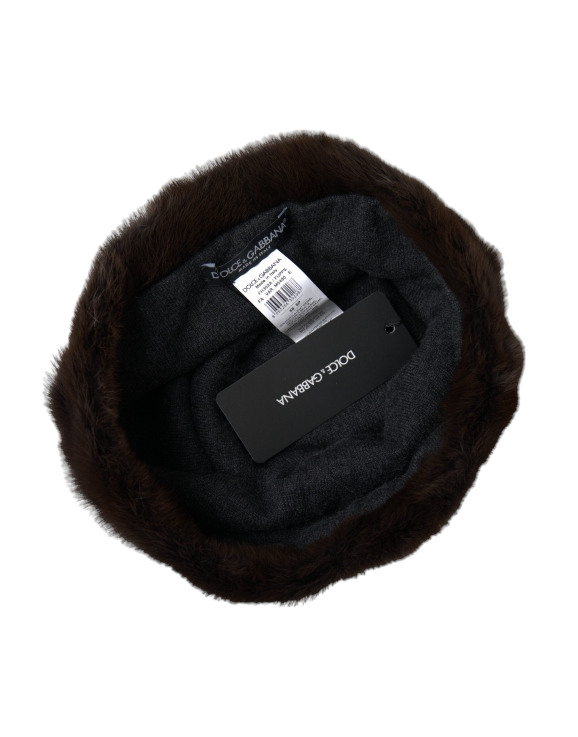 Brown Weasel Fur Womens Cashmere Hat Beanie - ventzia