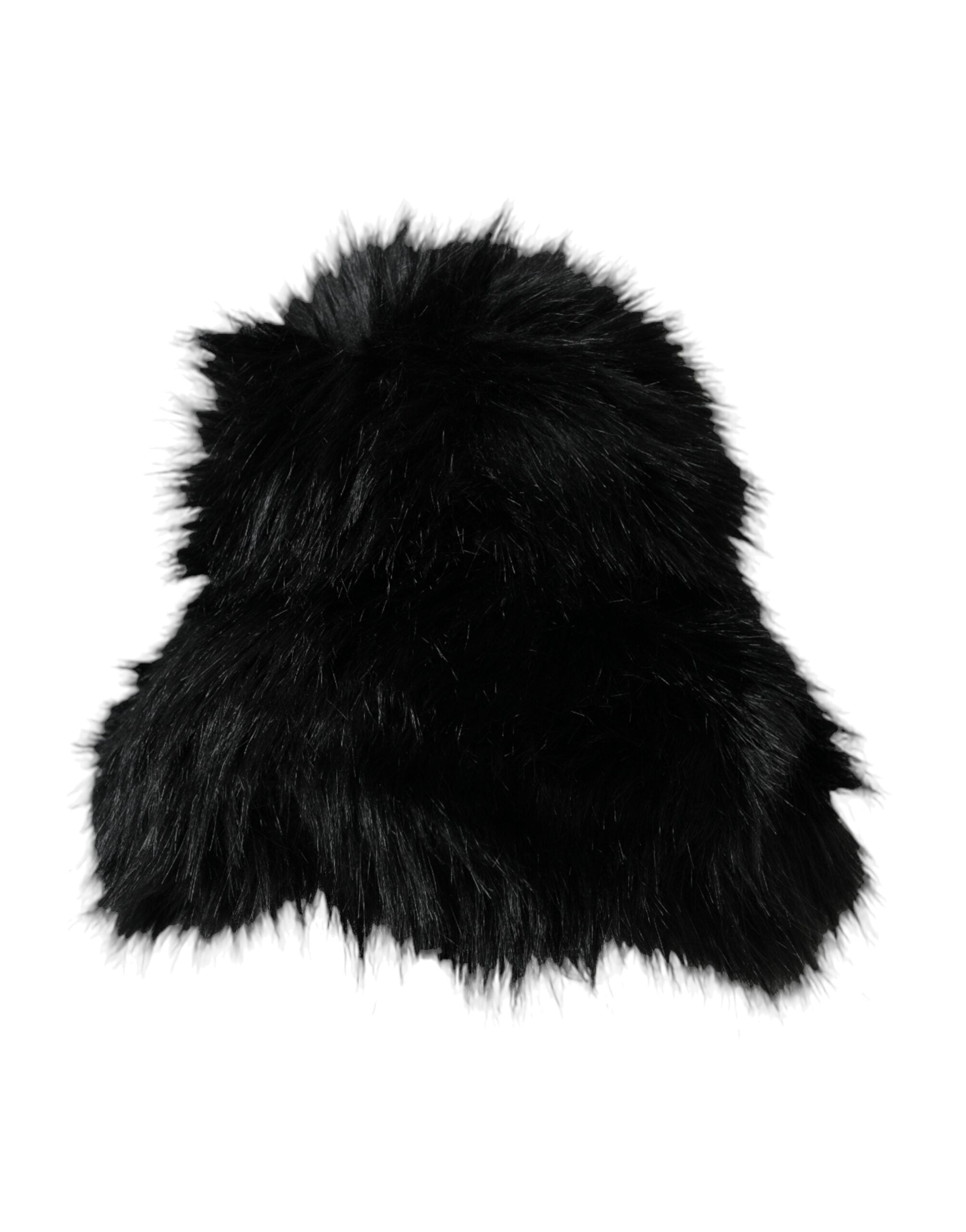 Black Faux Fur Womens Bucket Hat - ventzia