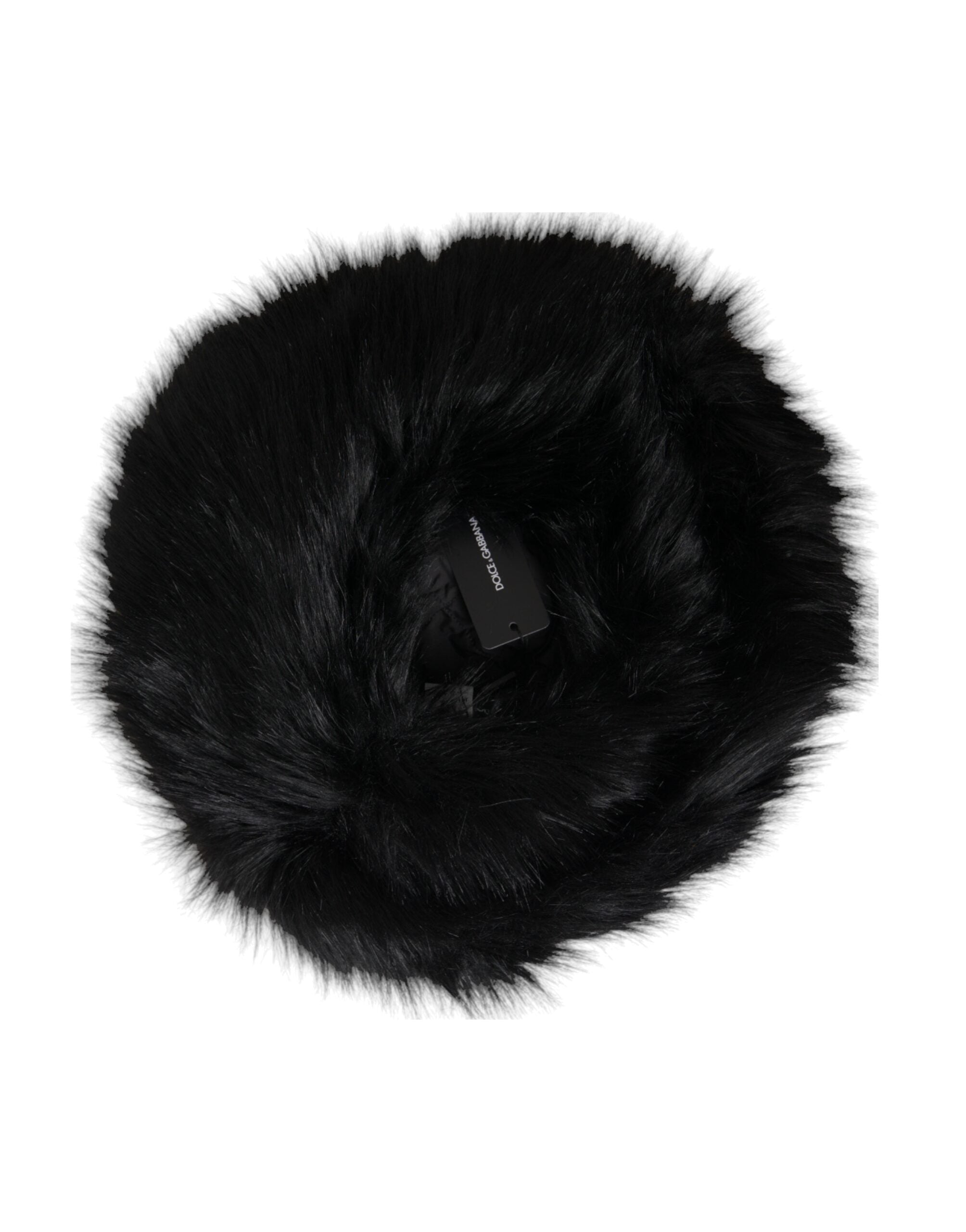 Black Faux Fur Womens Bucket Hat - ventzia