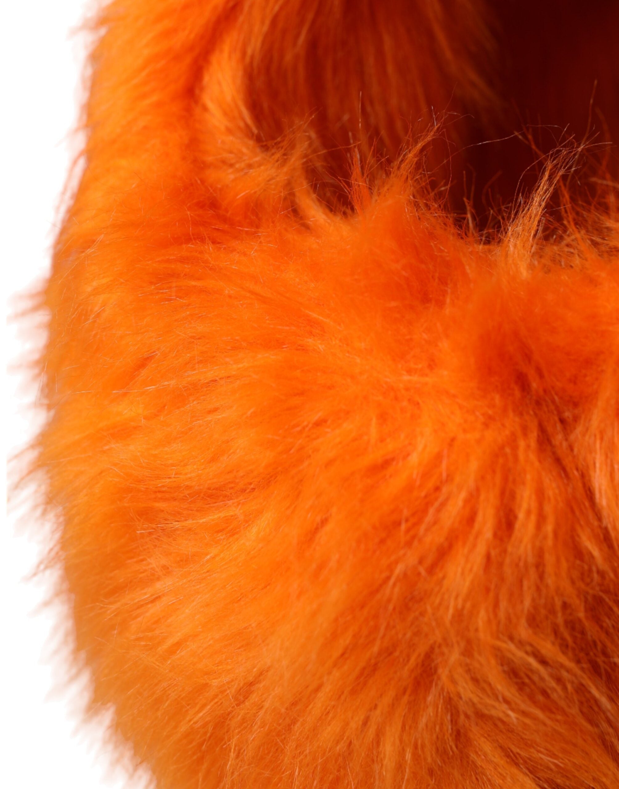 Orange Faux Fur Whole Head Wrap Hat - ventzia
