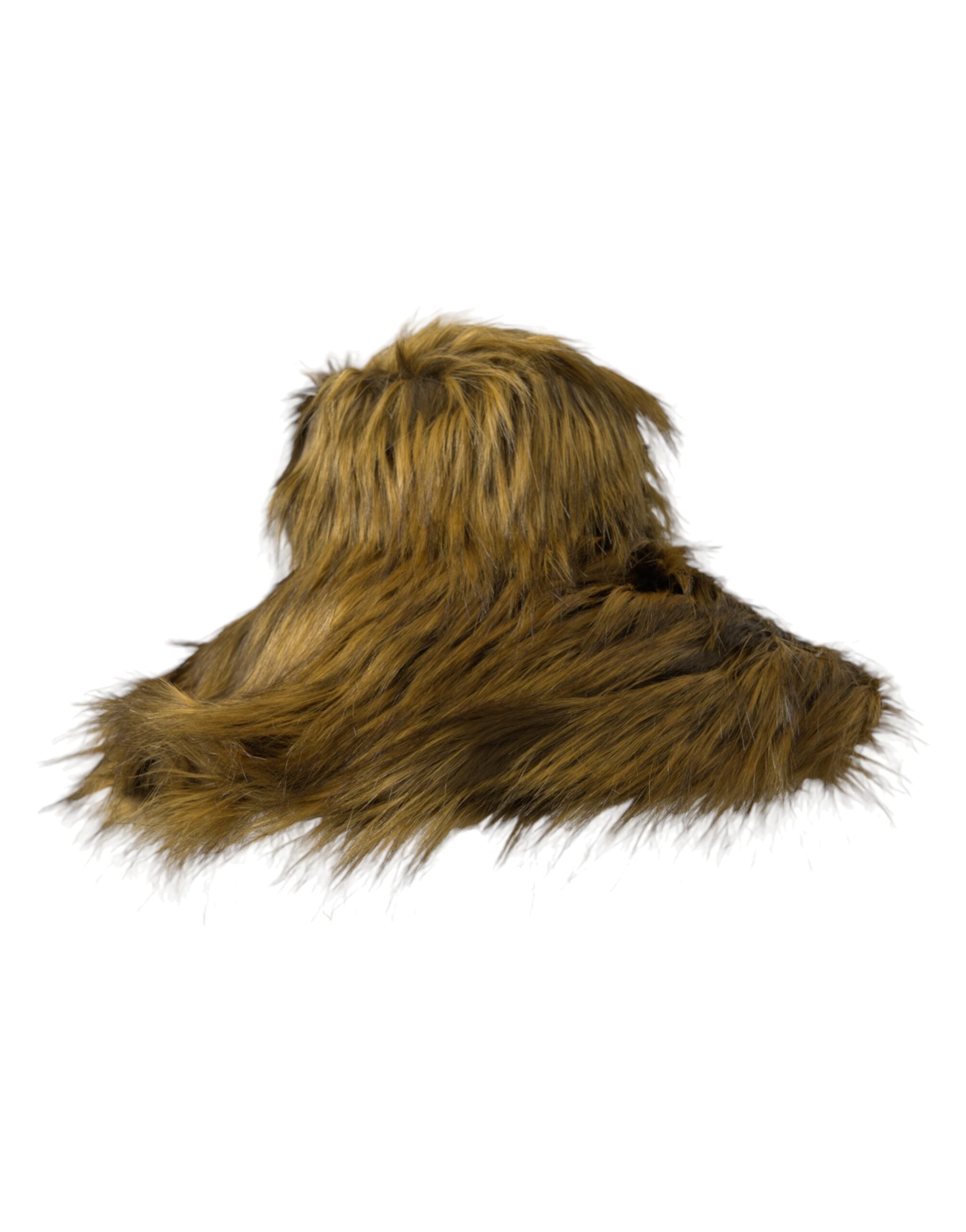 Brown Modacrylic Faux Fur Bucket Hat - ventzia