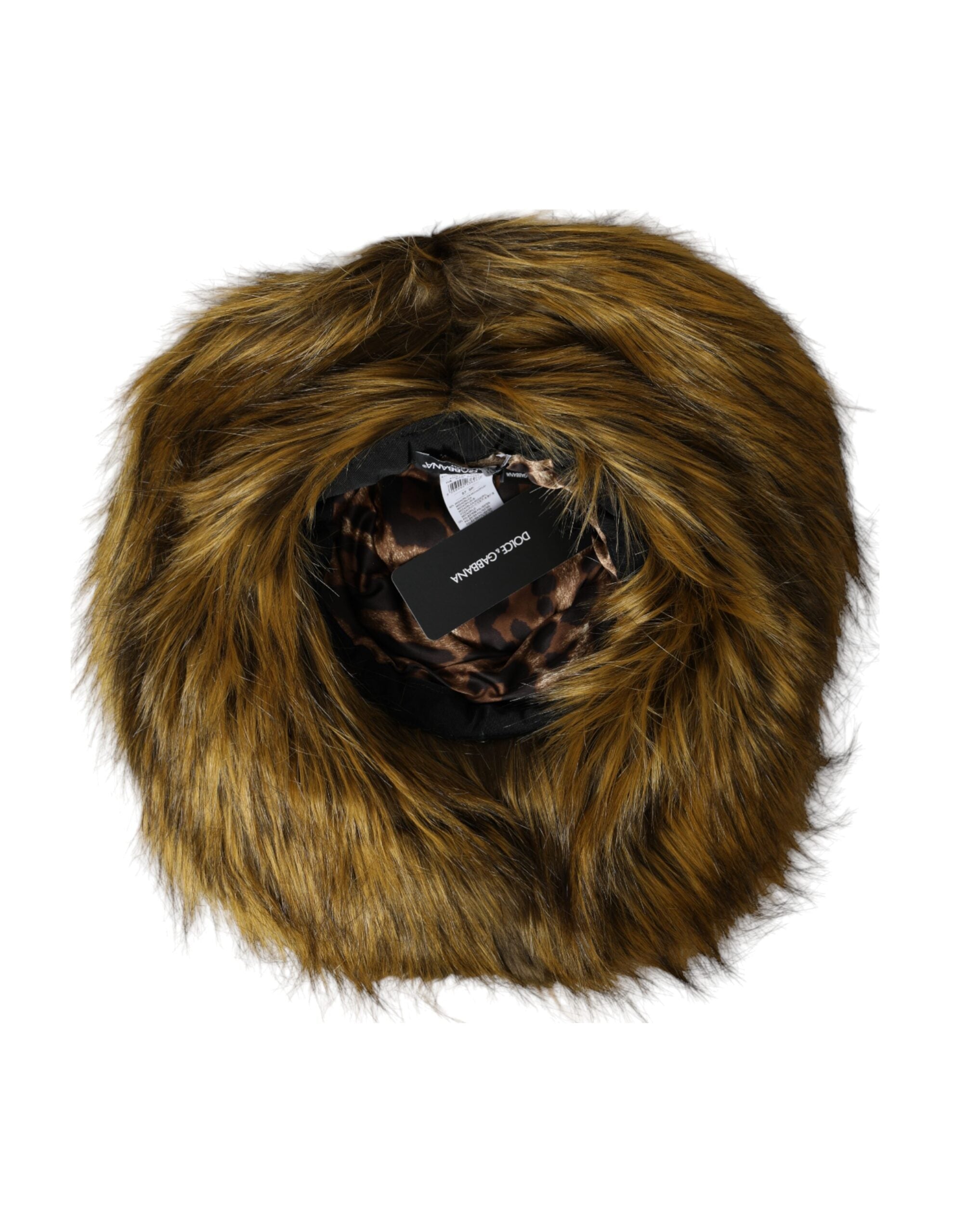 Brown Modacrylic Faux Fur Bucket Hat - ventzia