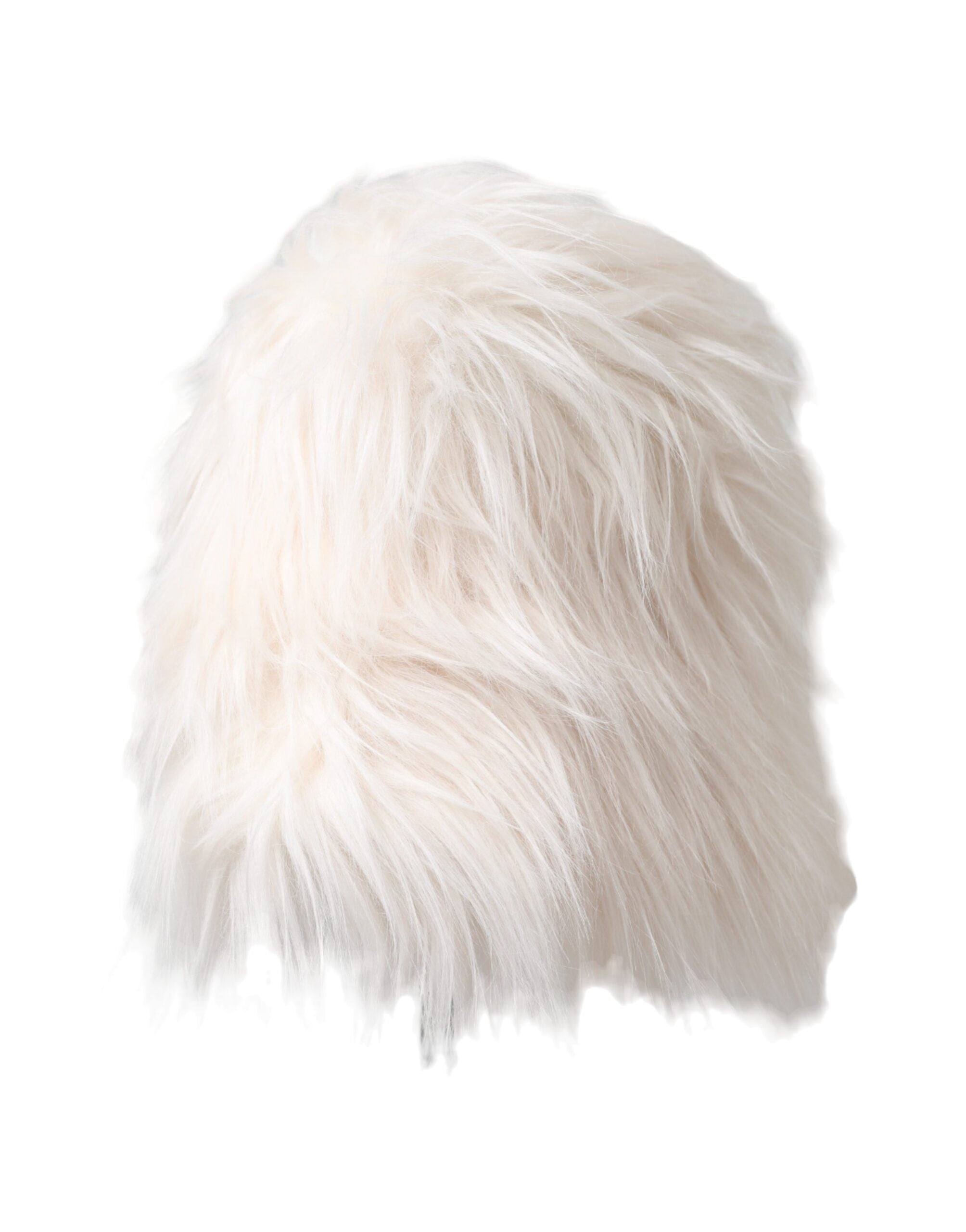 White Acrylic Fur Womens Bucket Hat - ventzia