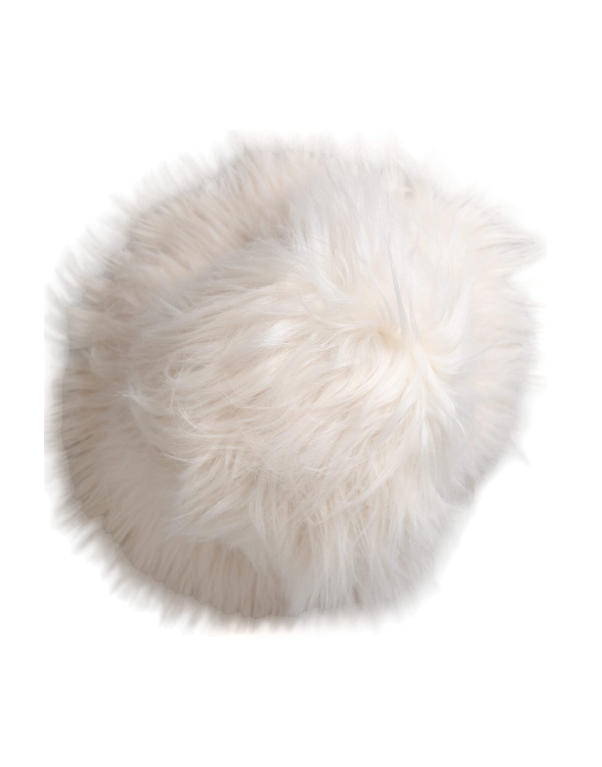 White Acrylic Fur Womens Bucket Hat - ventzia