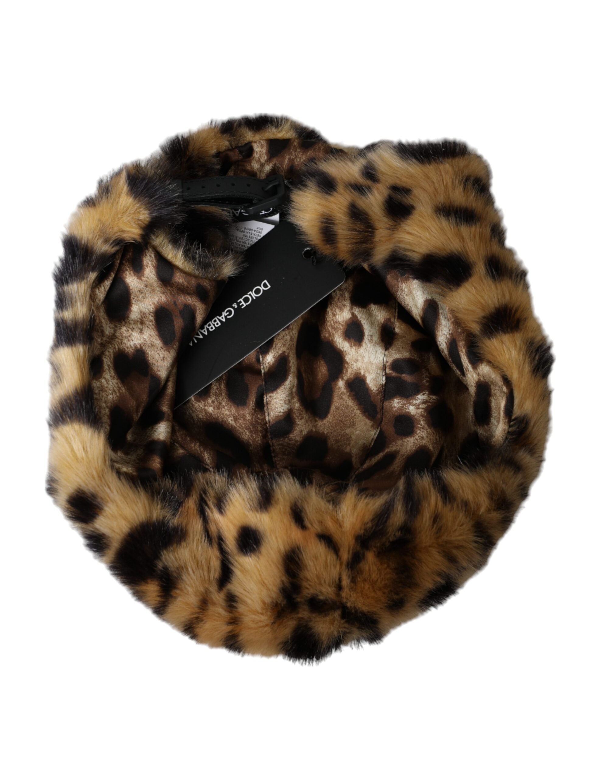 Brown Leopard Fur Women Bucket Hat - ventzia